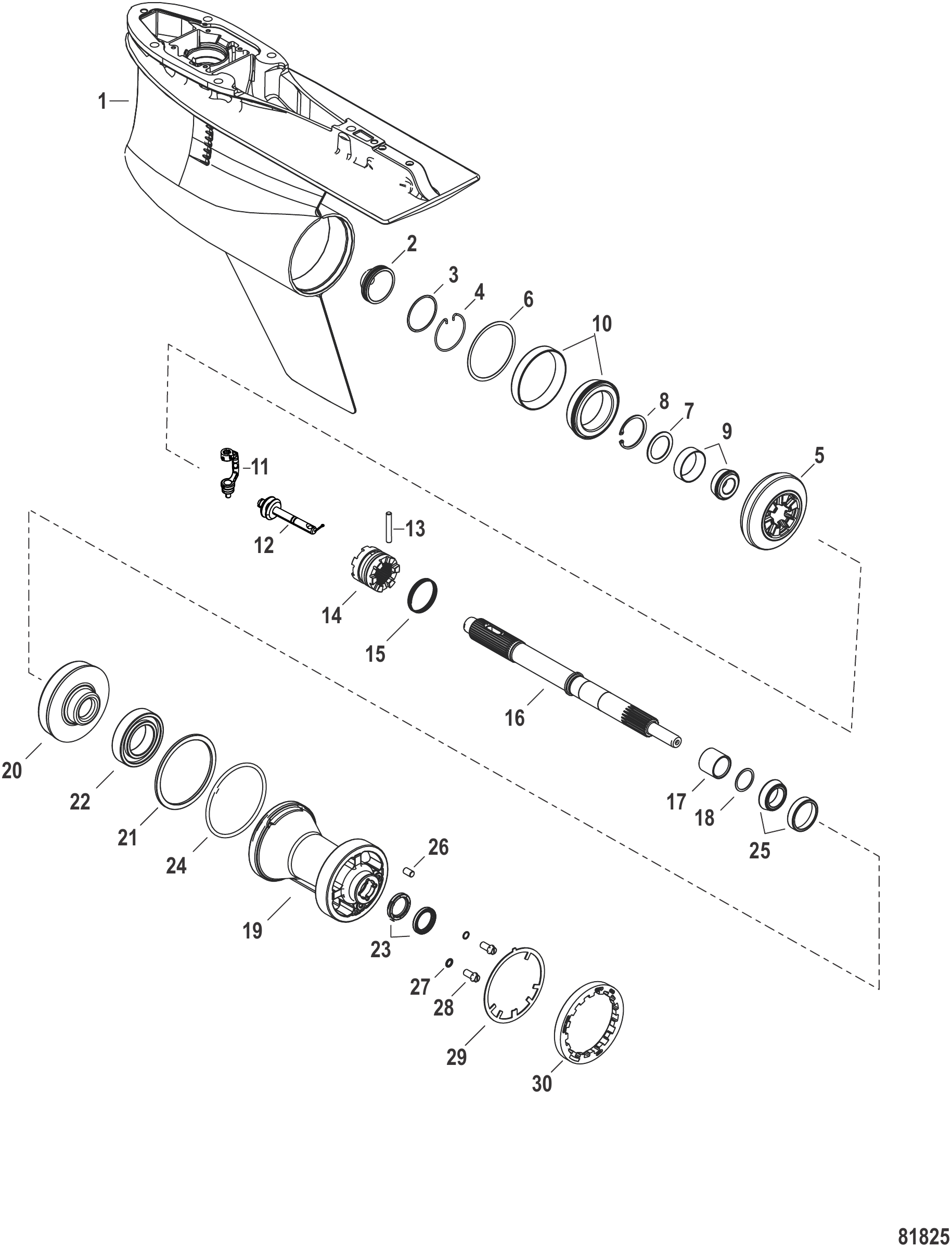 Gear Housing Prop Shaft - Standard Rotation, 4.80 Torpedo (2.08 Gear Ratio)