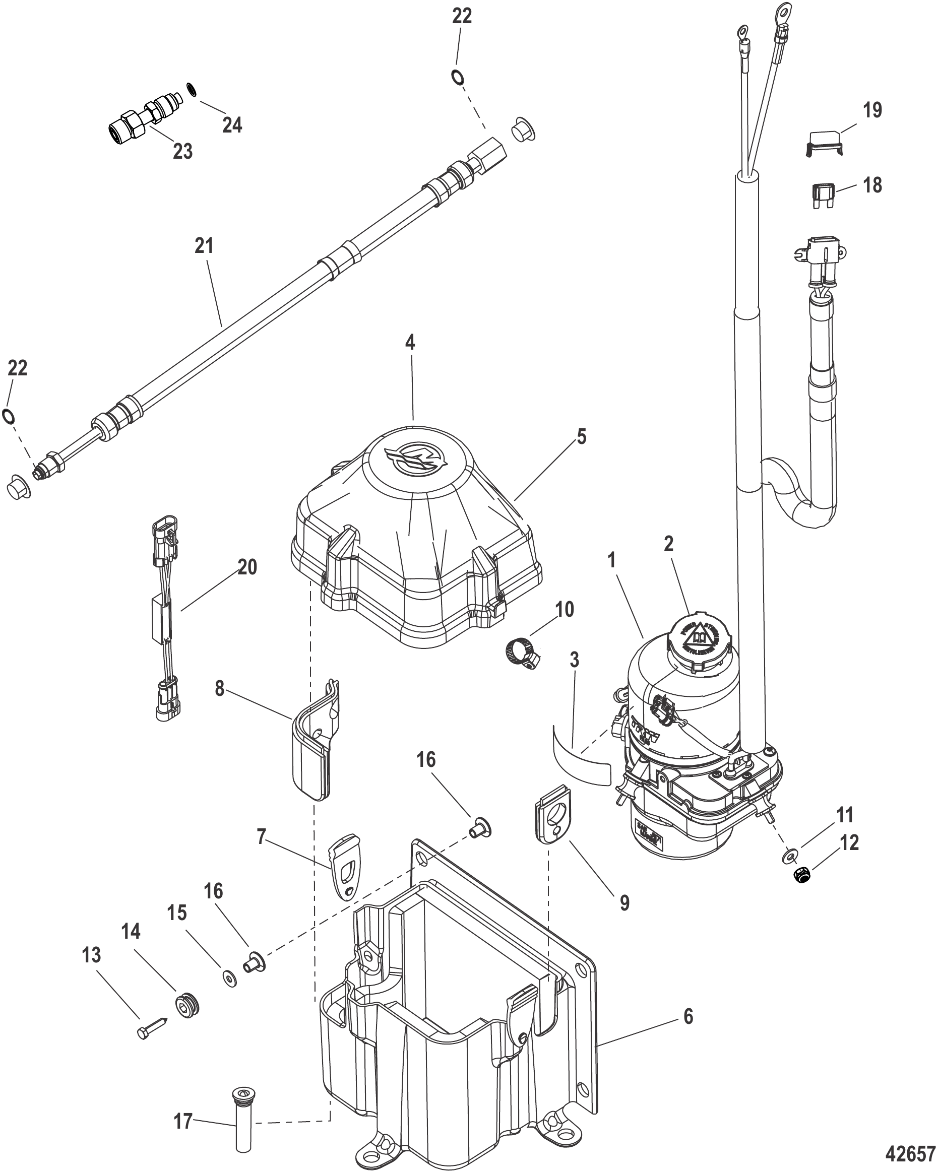 Gen B Pump Kit-Power Steering (4-24 Feet w/ 50 Amp Maxi Fuse)