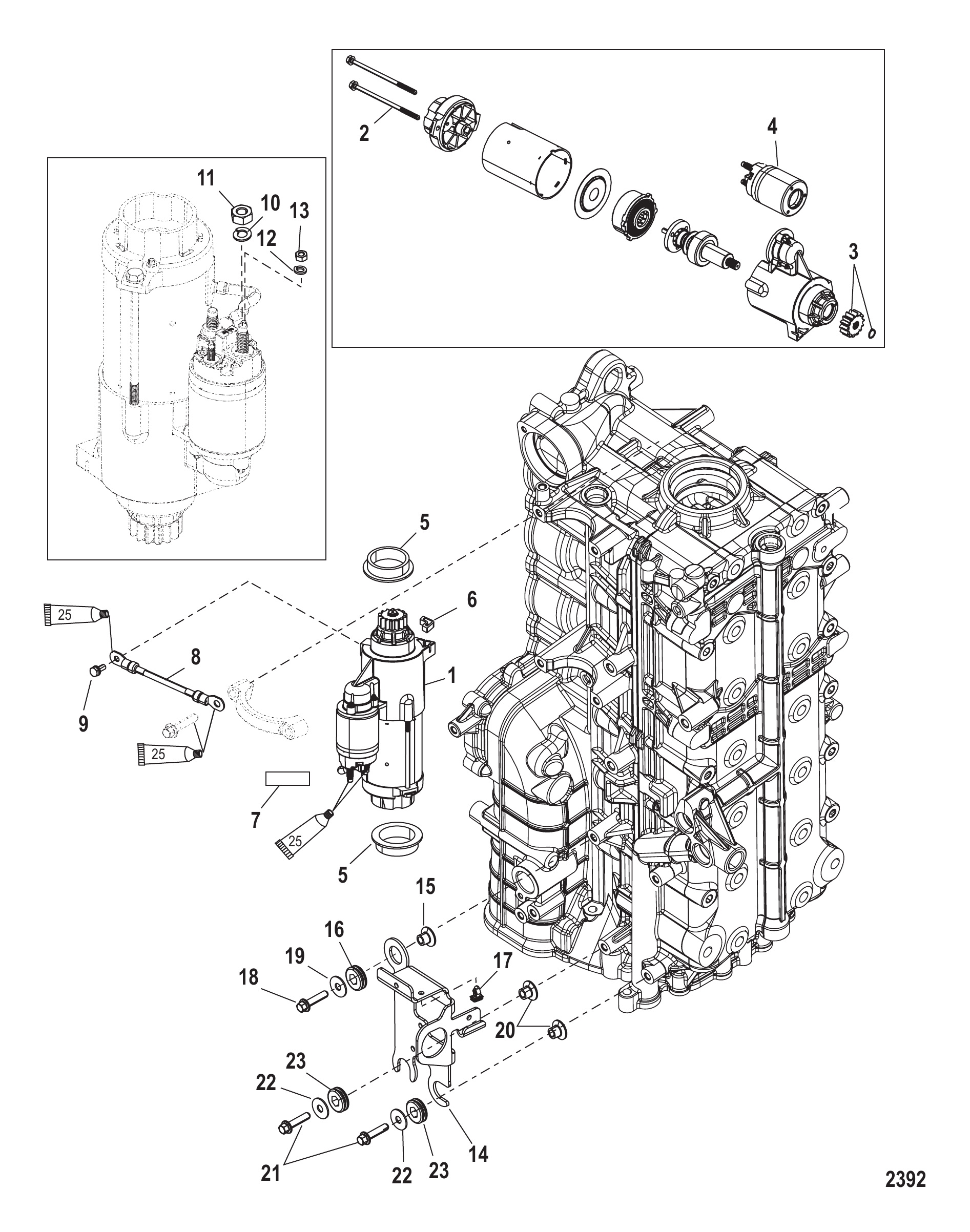 Starter Motor/Electrical Cable Bracket Mounting
