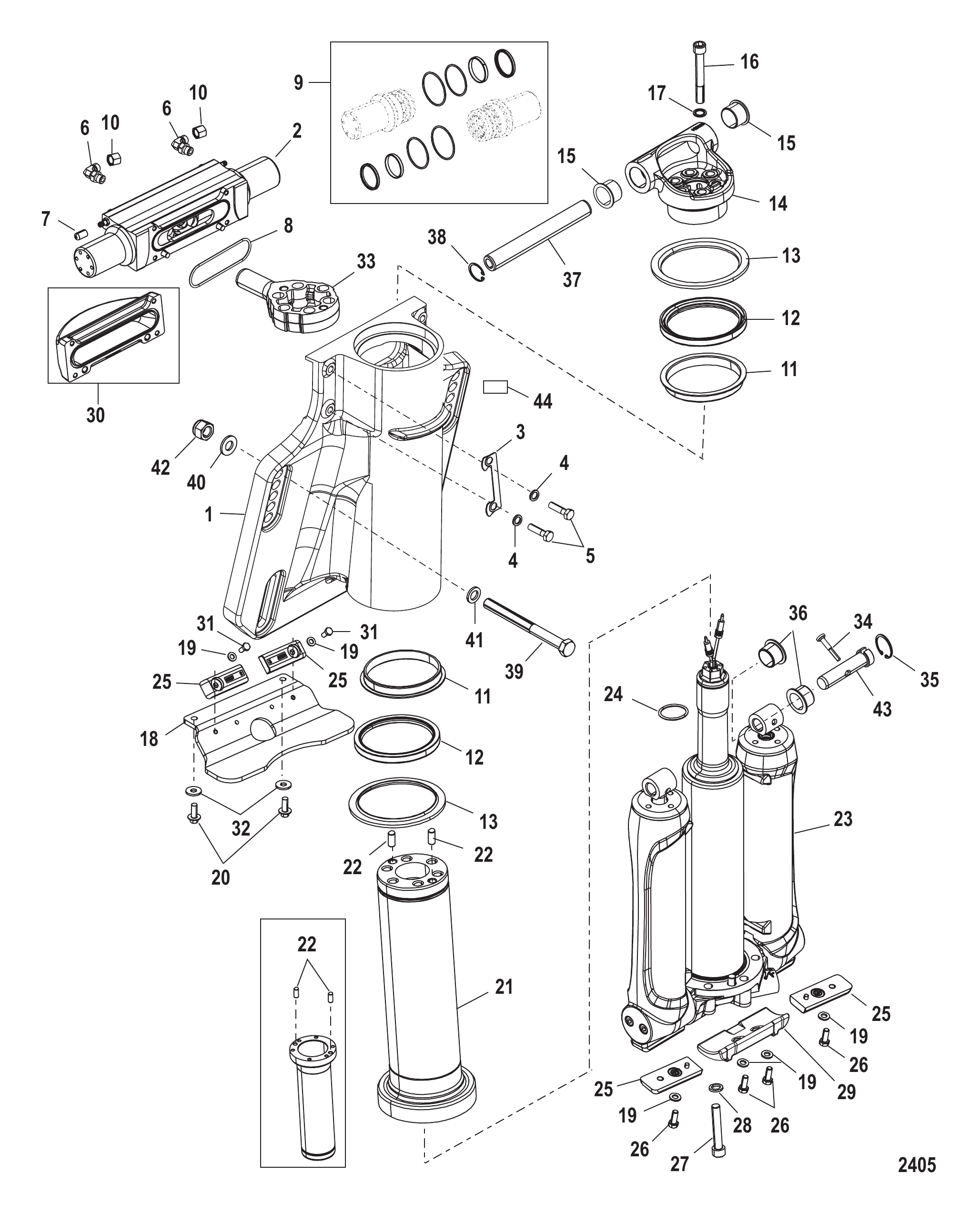 Power Trim/Steering Cylinder