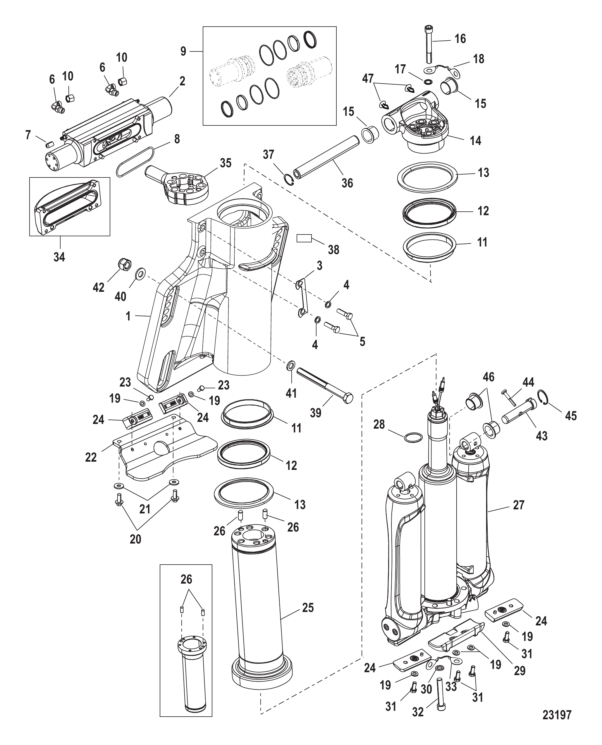 Power Trim/Steering Cylinder