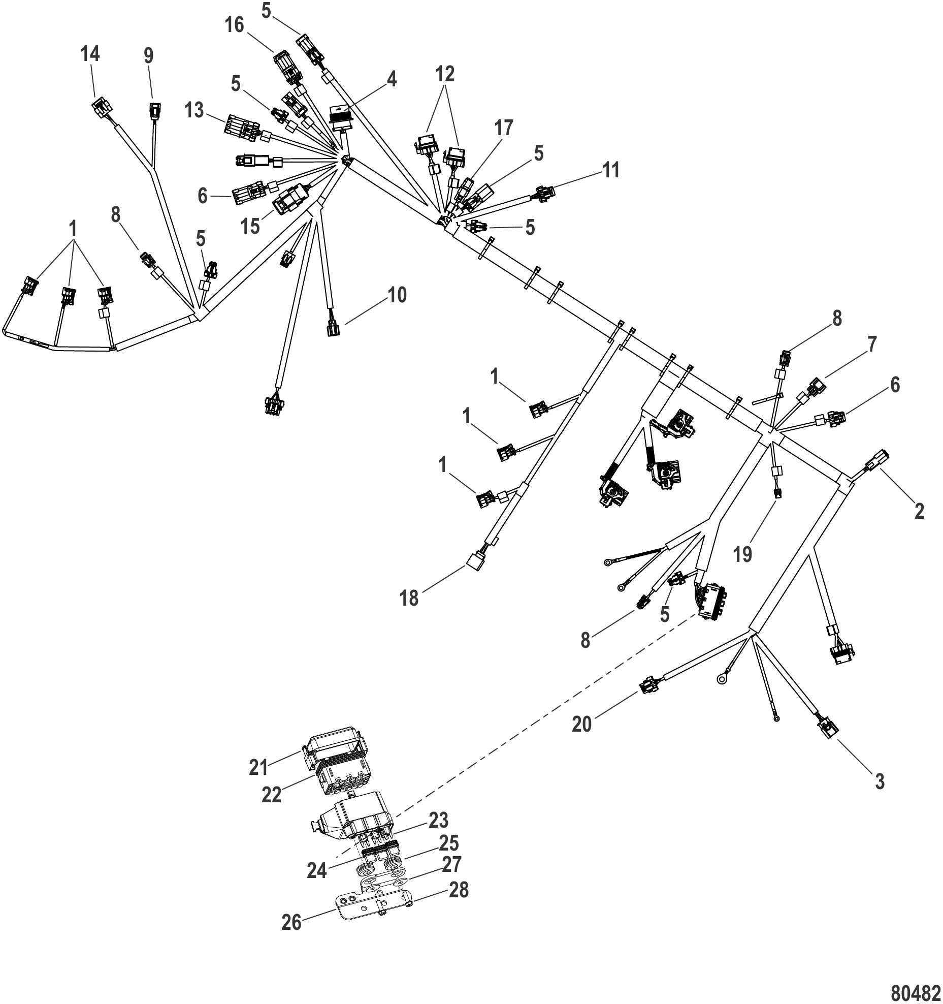 Engine Harness Components Harness Repair Ends - 8M0142262