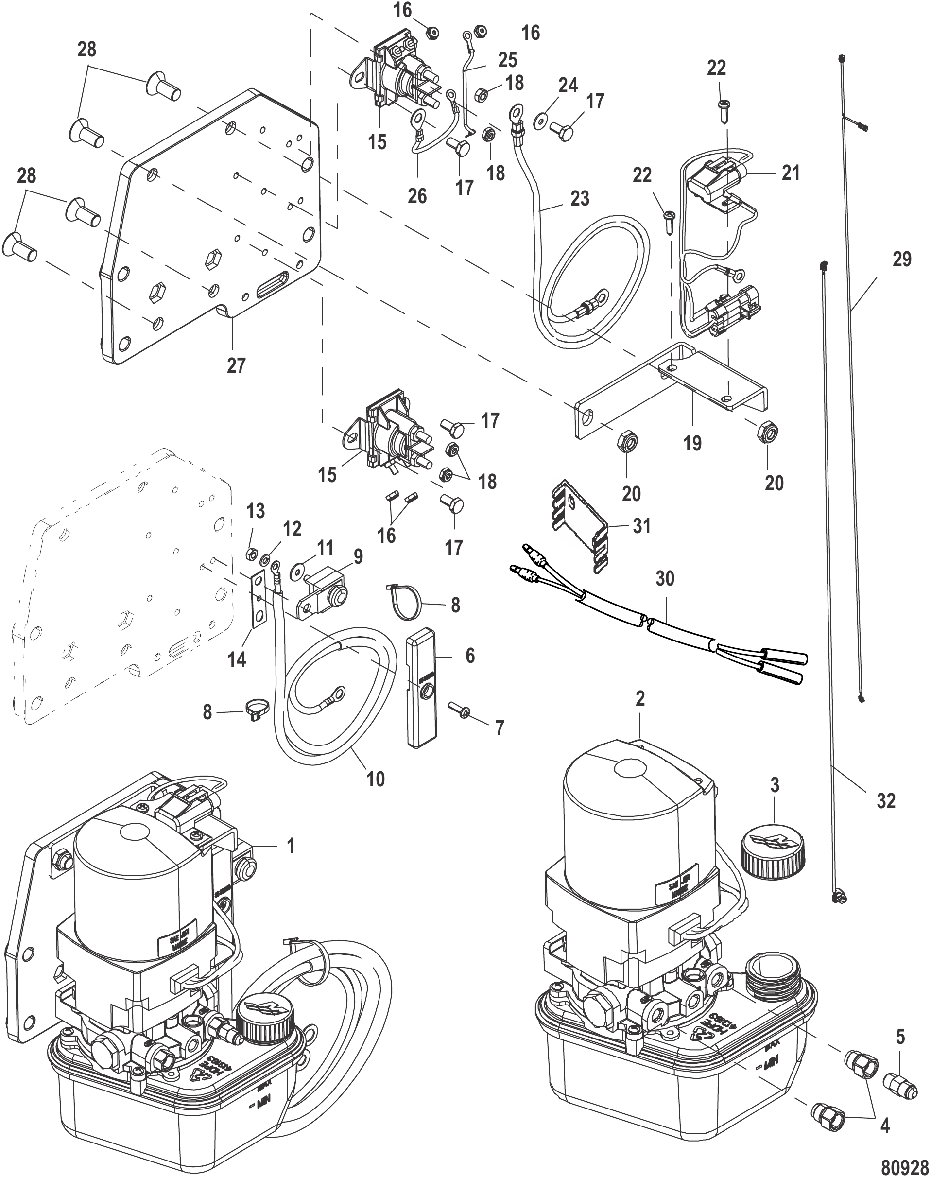 Trim Pump and Mounting Brackets