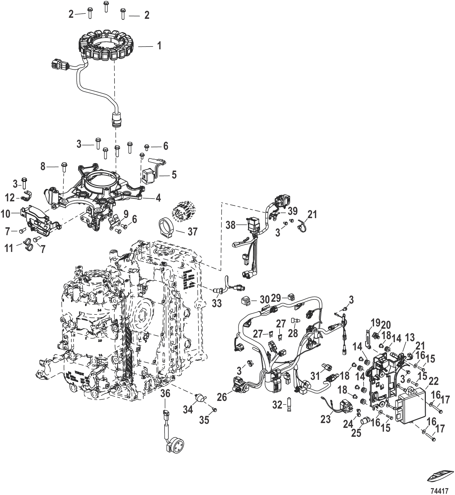 Electrical Alternator, ECU, Wiring Harness