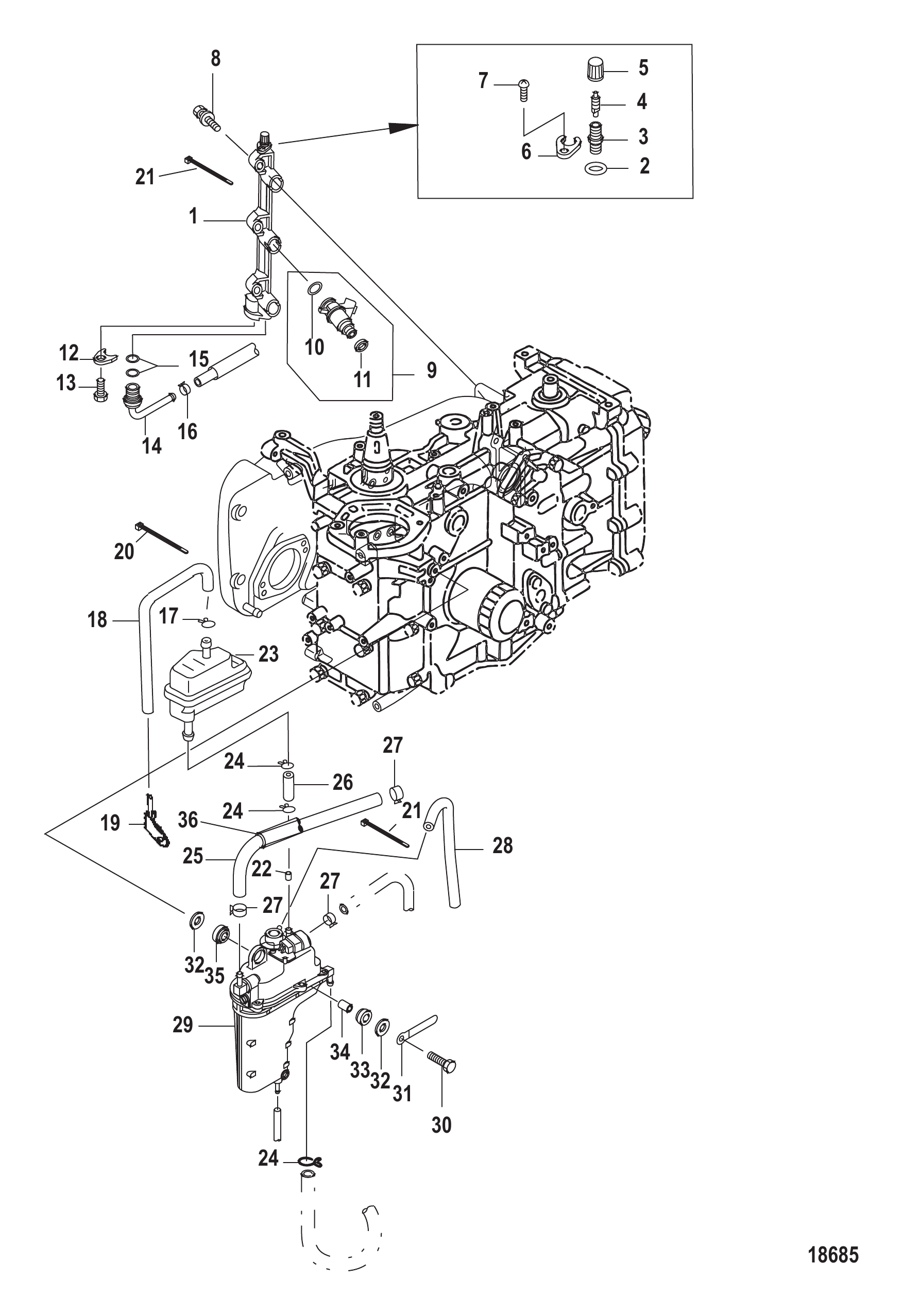 Fuel Rail and Vapor Seperator
