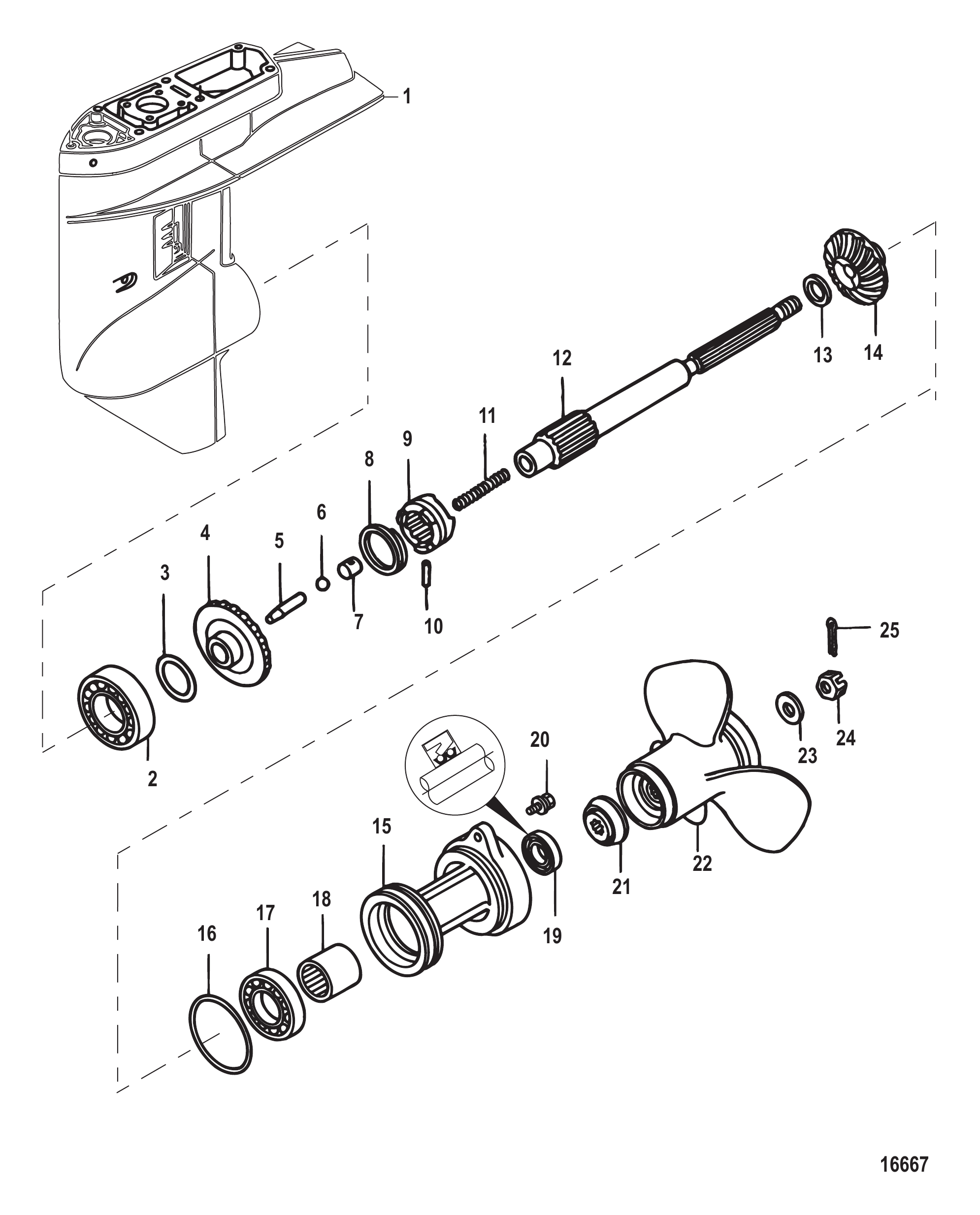 Gear Housing Propeller Shaft -1.92:1 Gear Ratio