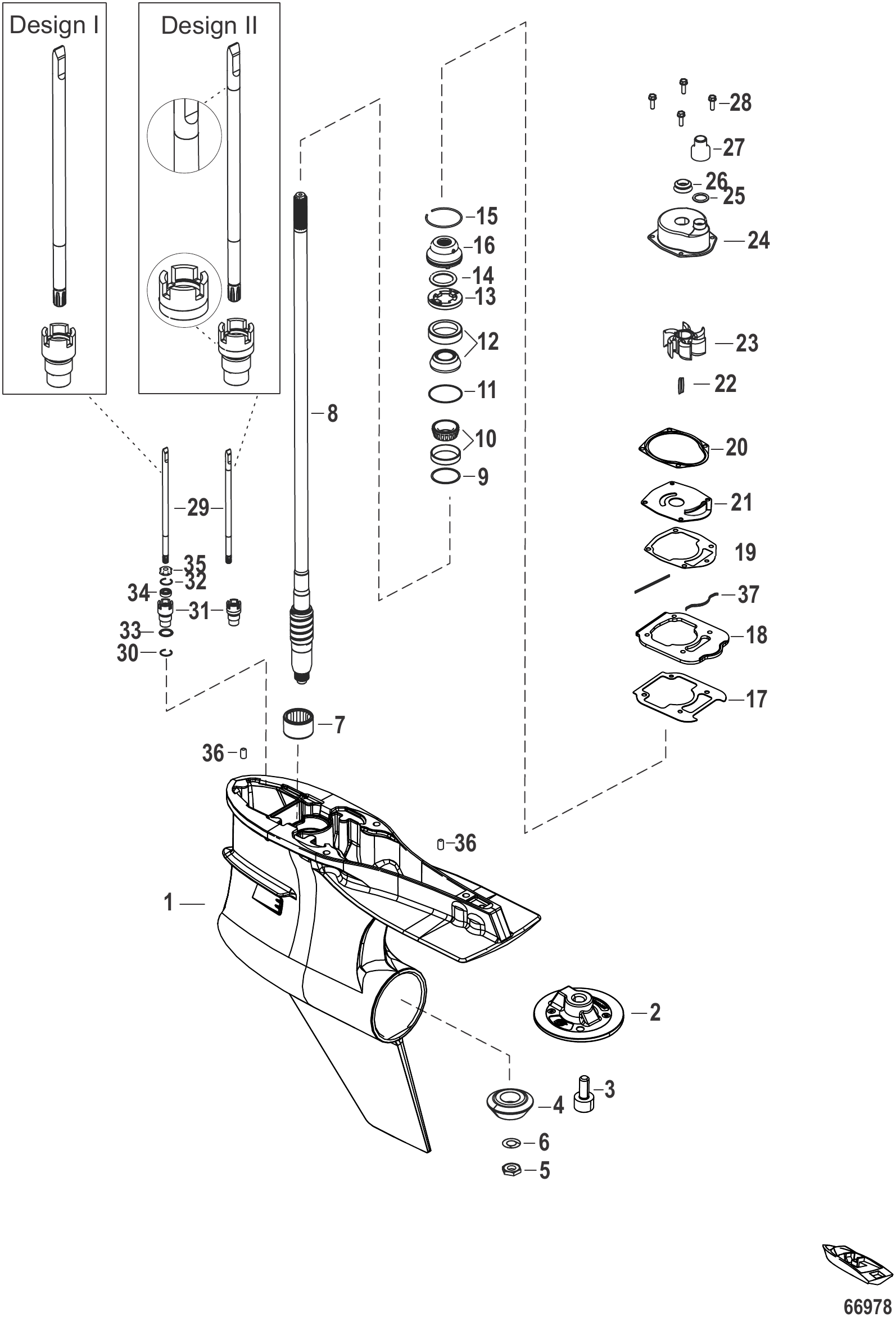 Gear Housing, Driveshaft, Torque Master (1.75 Gear Ratio)
