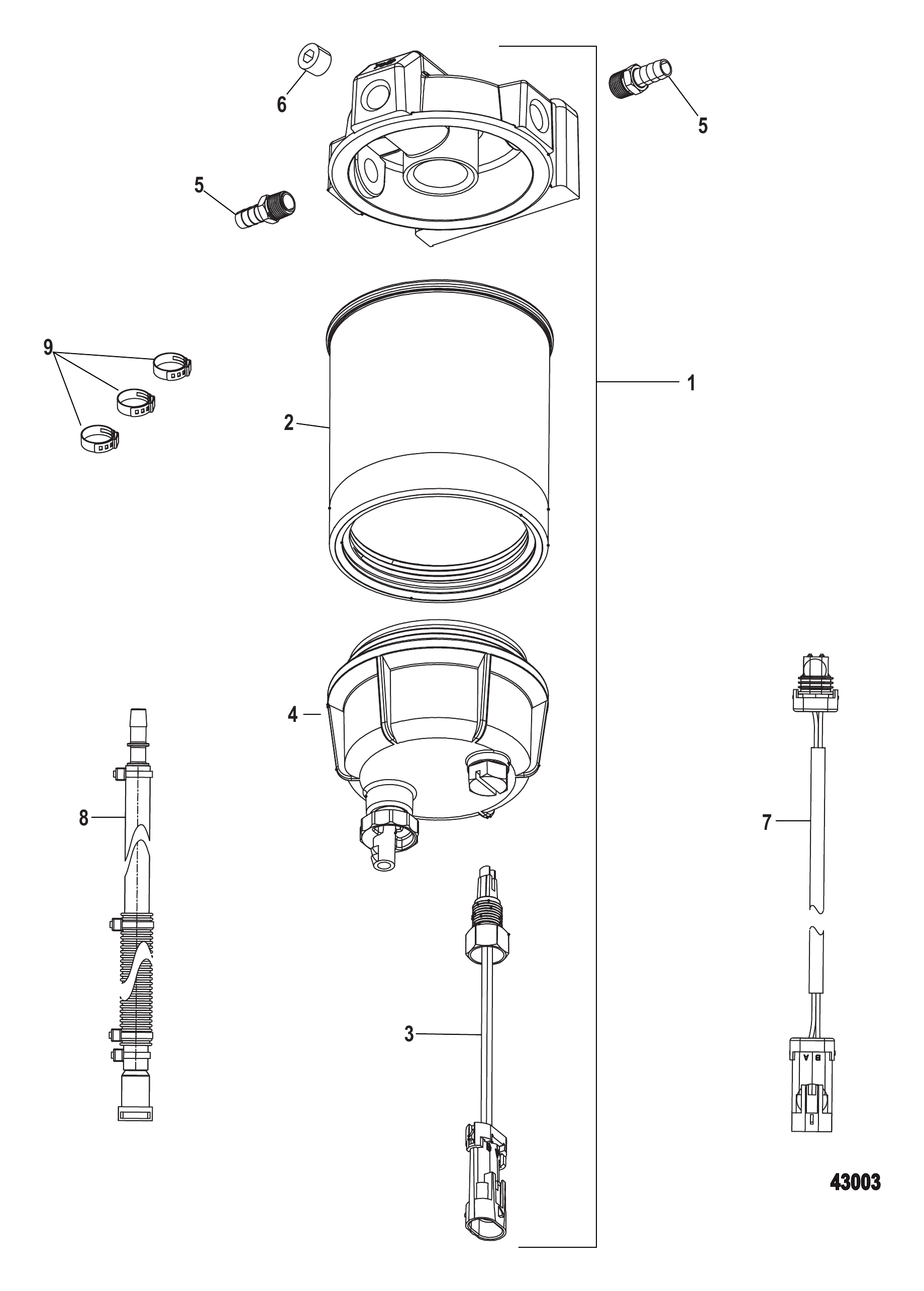 Water Separator Filter Kit 886638A01
