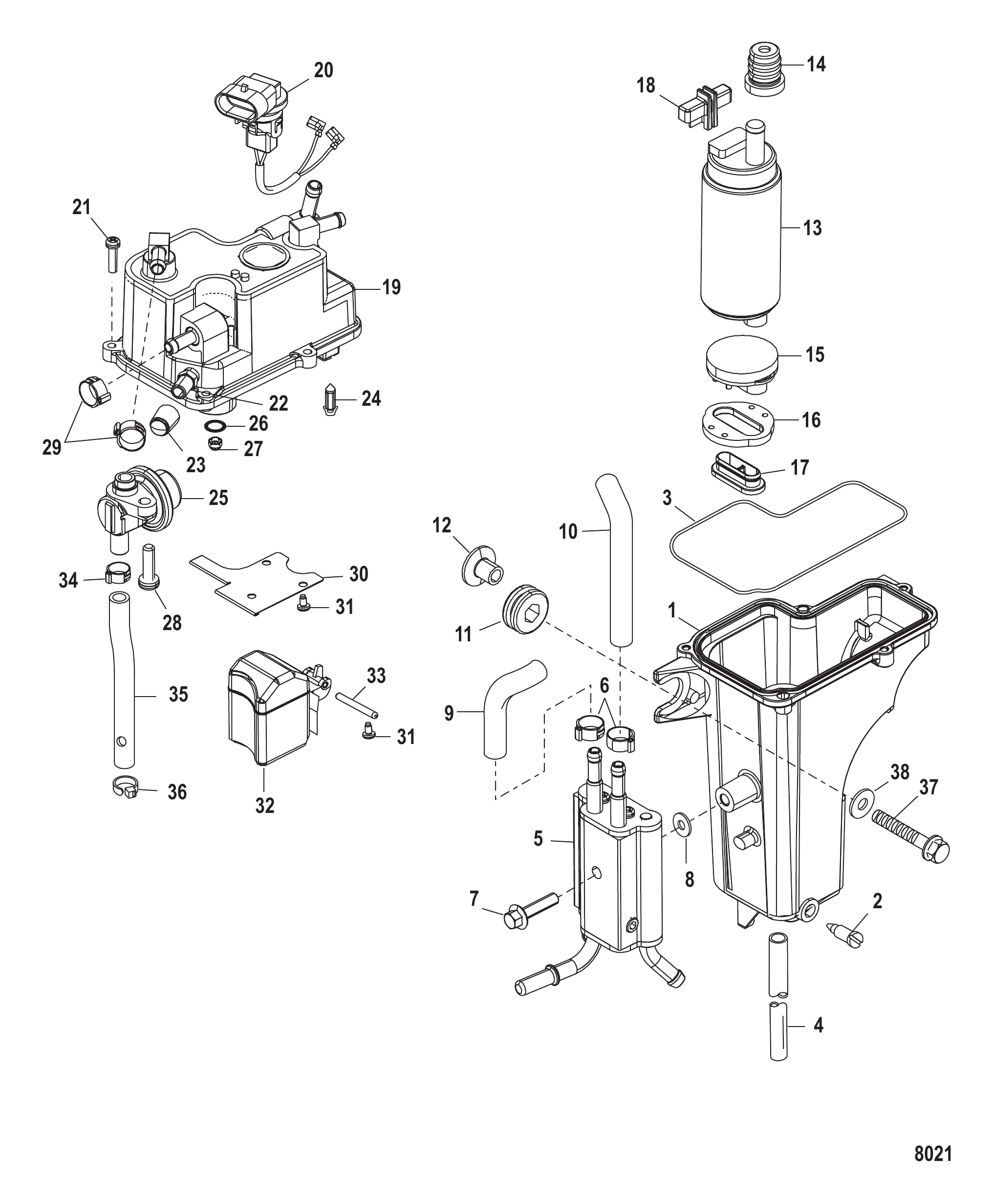 Vapor Separator (USA-1B036614/BEL-0P340242 and above)