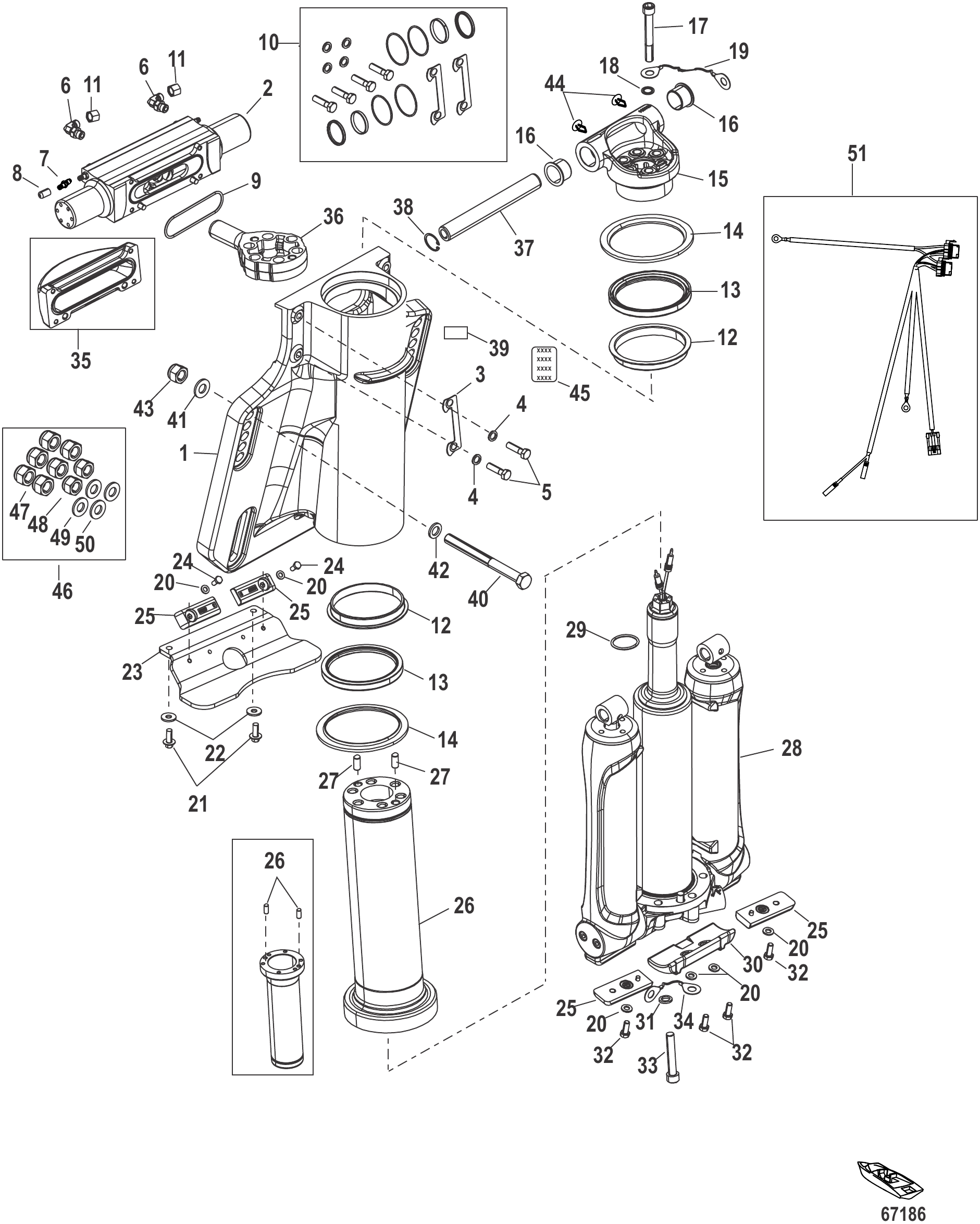 动力升降/艉板总成 Power Trim/Transom Assembly