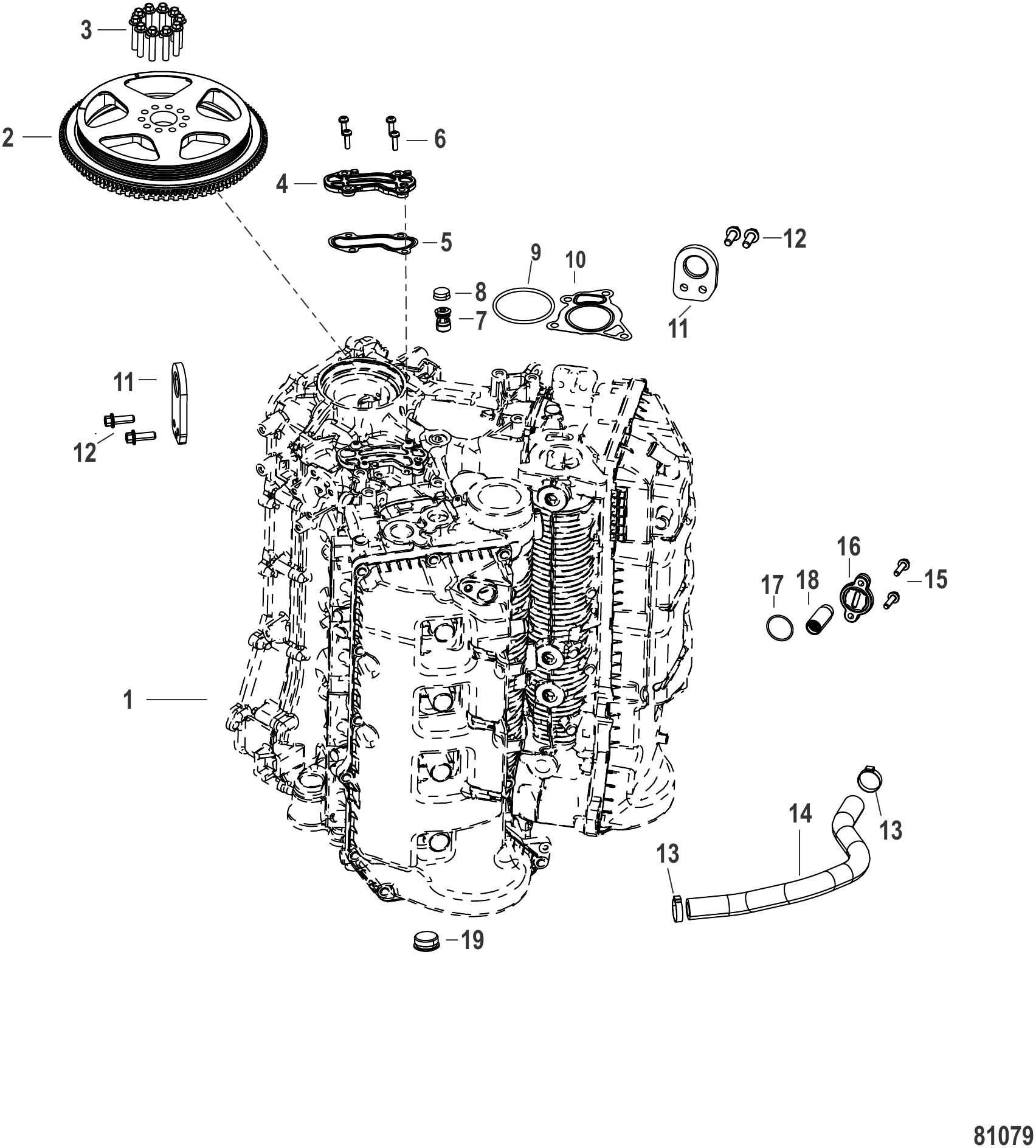 长缸体总成组件 ROS型号 Long Block Assembly Components ROS Models