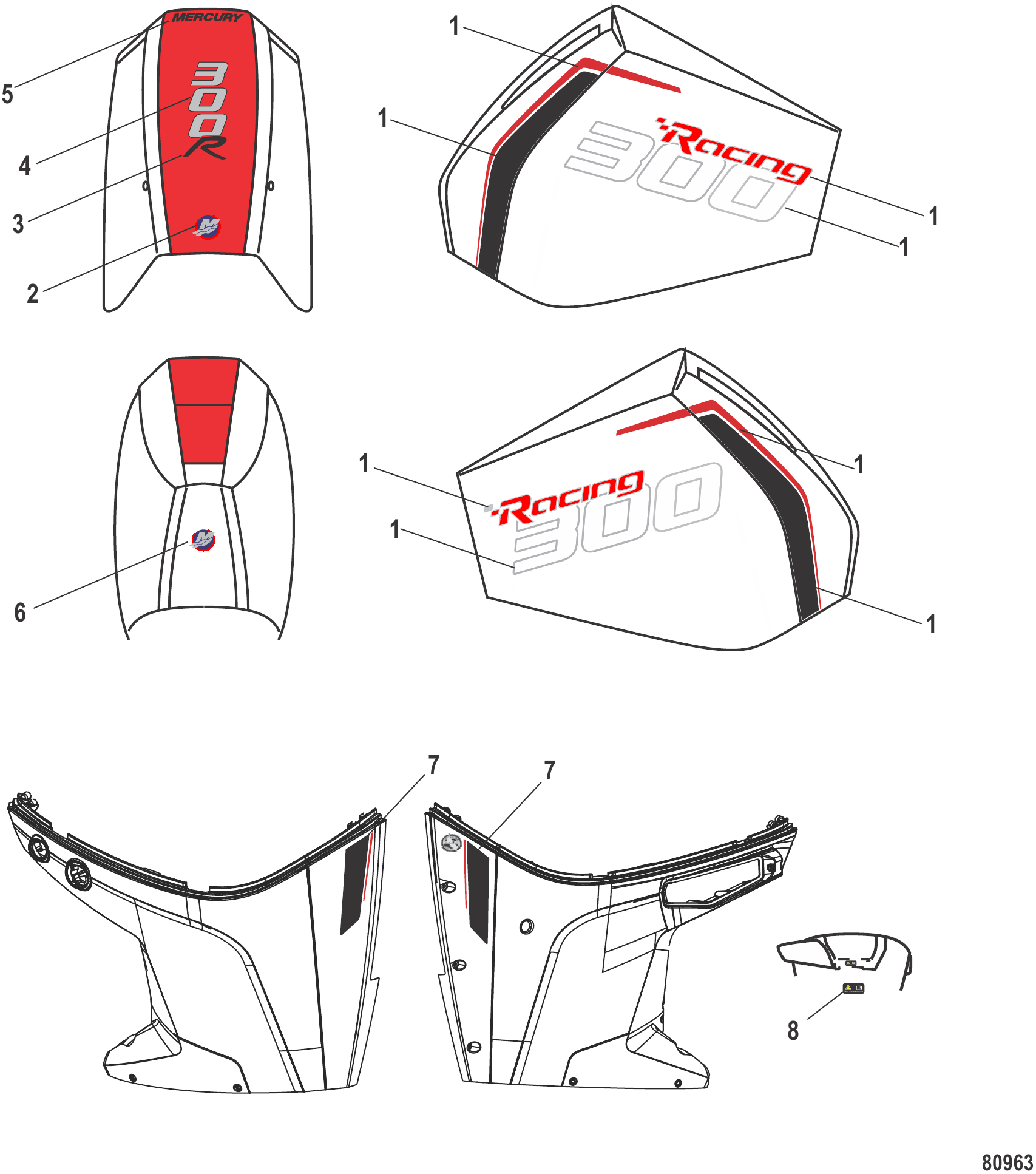 Decals Top Cowl, Accent Panel and Lower Cowl