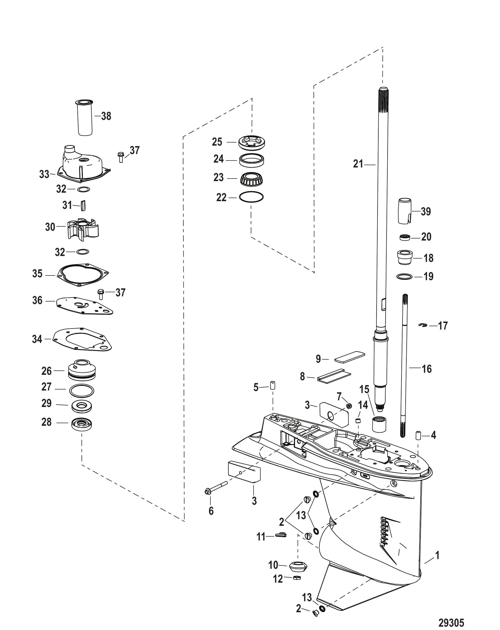 Gear Housing Driveshaft - 1.83:1 Gear Ratio
