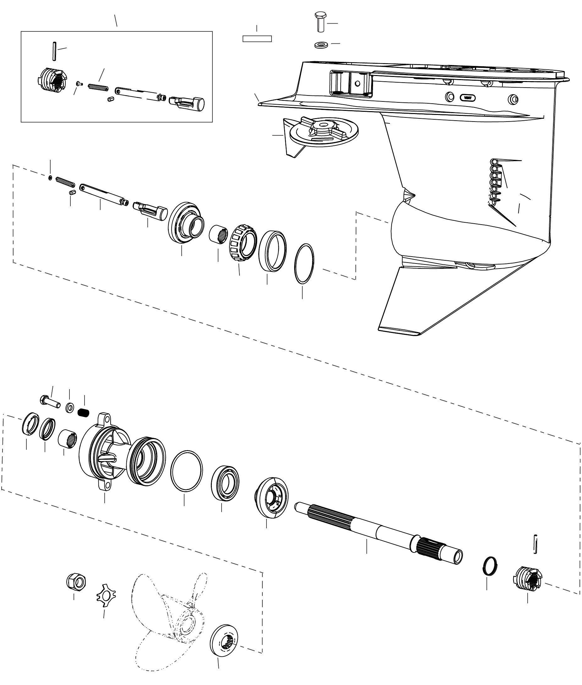 Gear Housing Propeller Shaft - 1.83:1 Gear Ratio