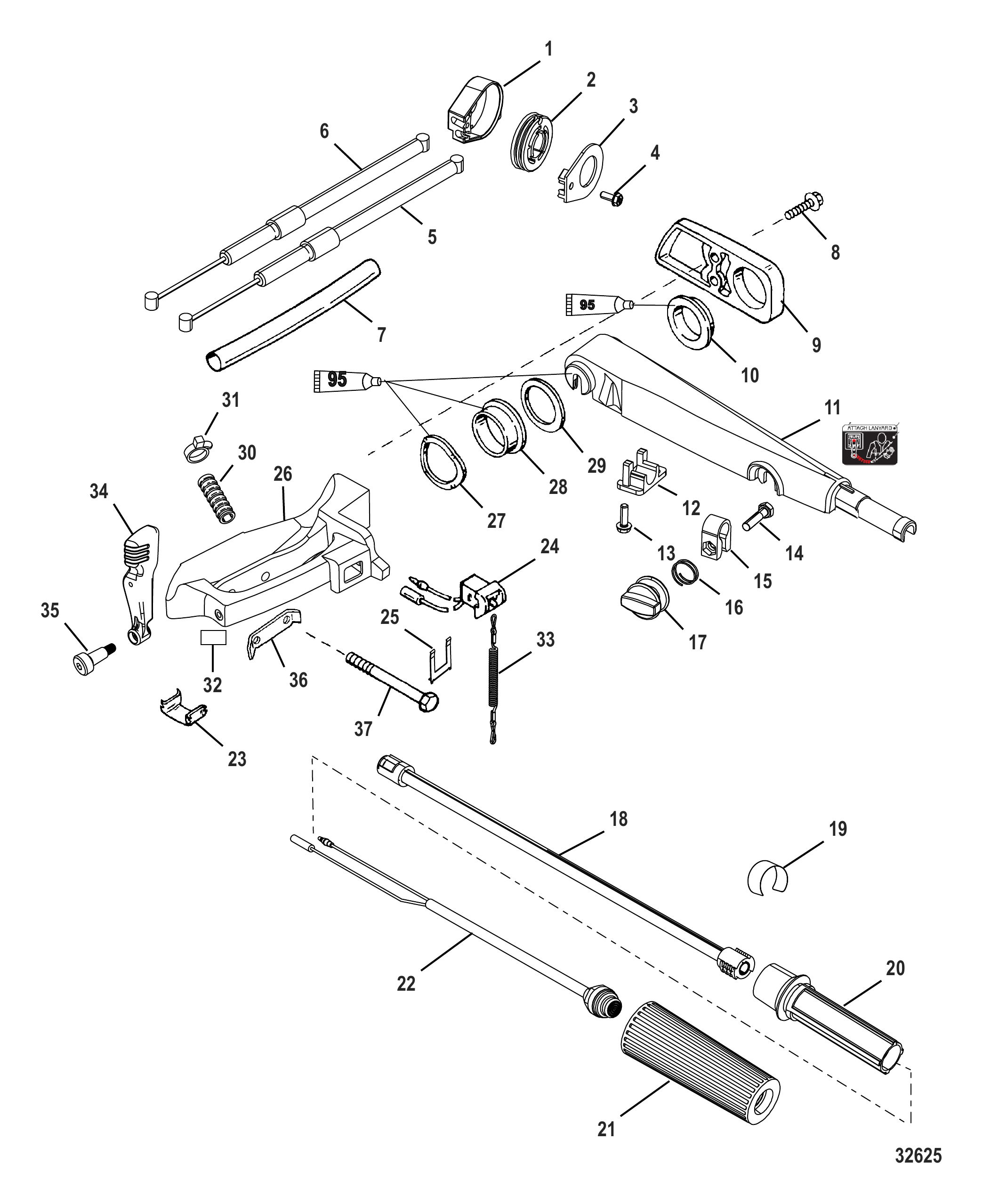 Tiller Handle Kit (Jet 35/40)