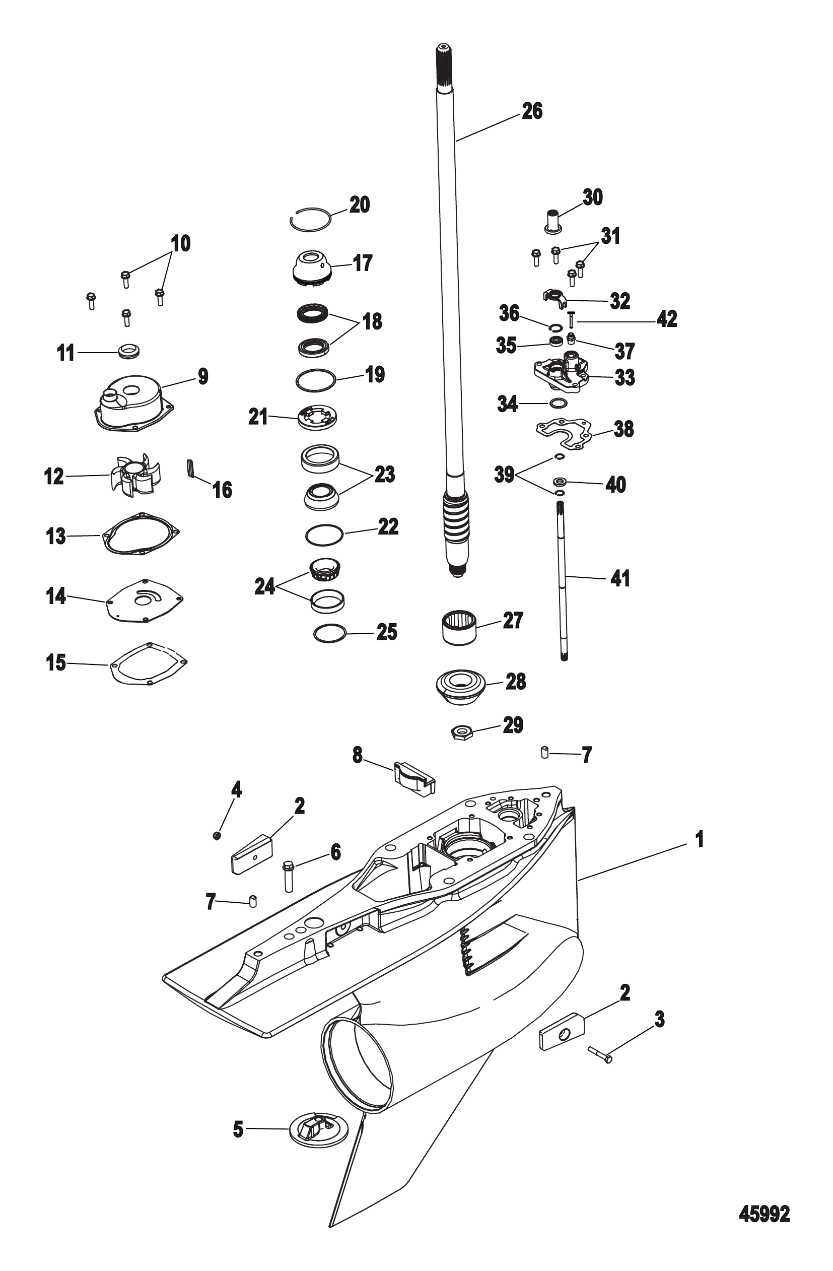Gear Housing, Offshore HD Driveshaft