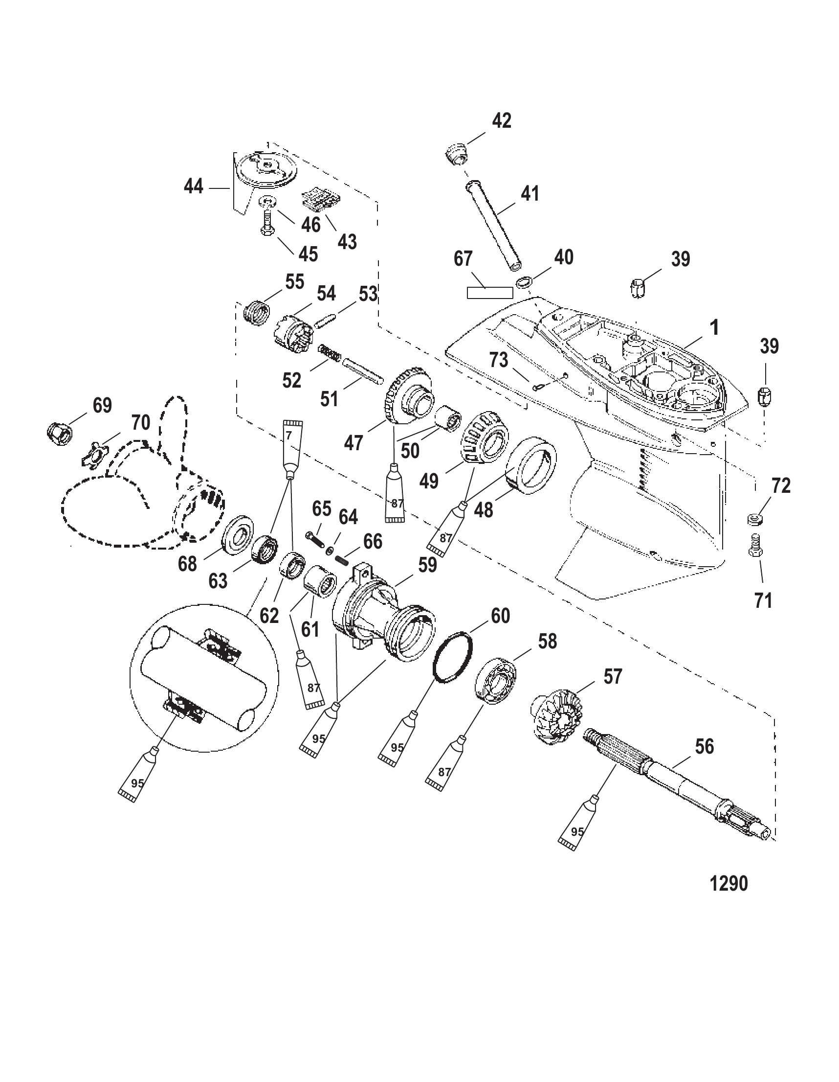 Gear Housing Propeller Shaft - 2:1 Gear Ratio