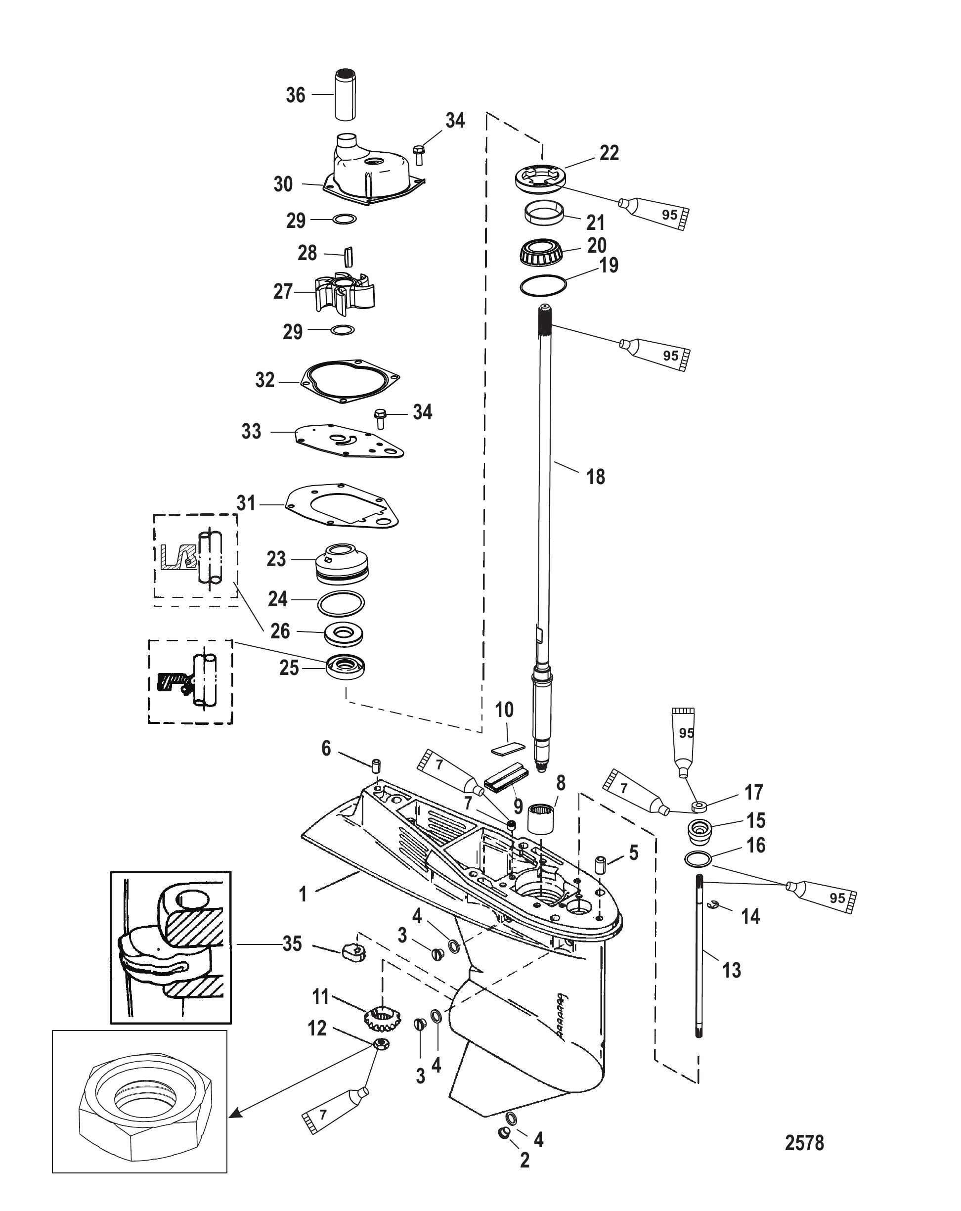 Gear Housing Driveshaft-1.83:1 Gear Ratio