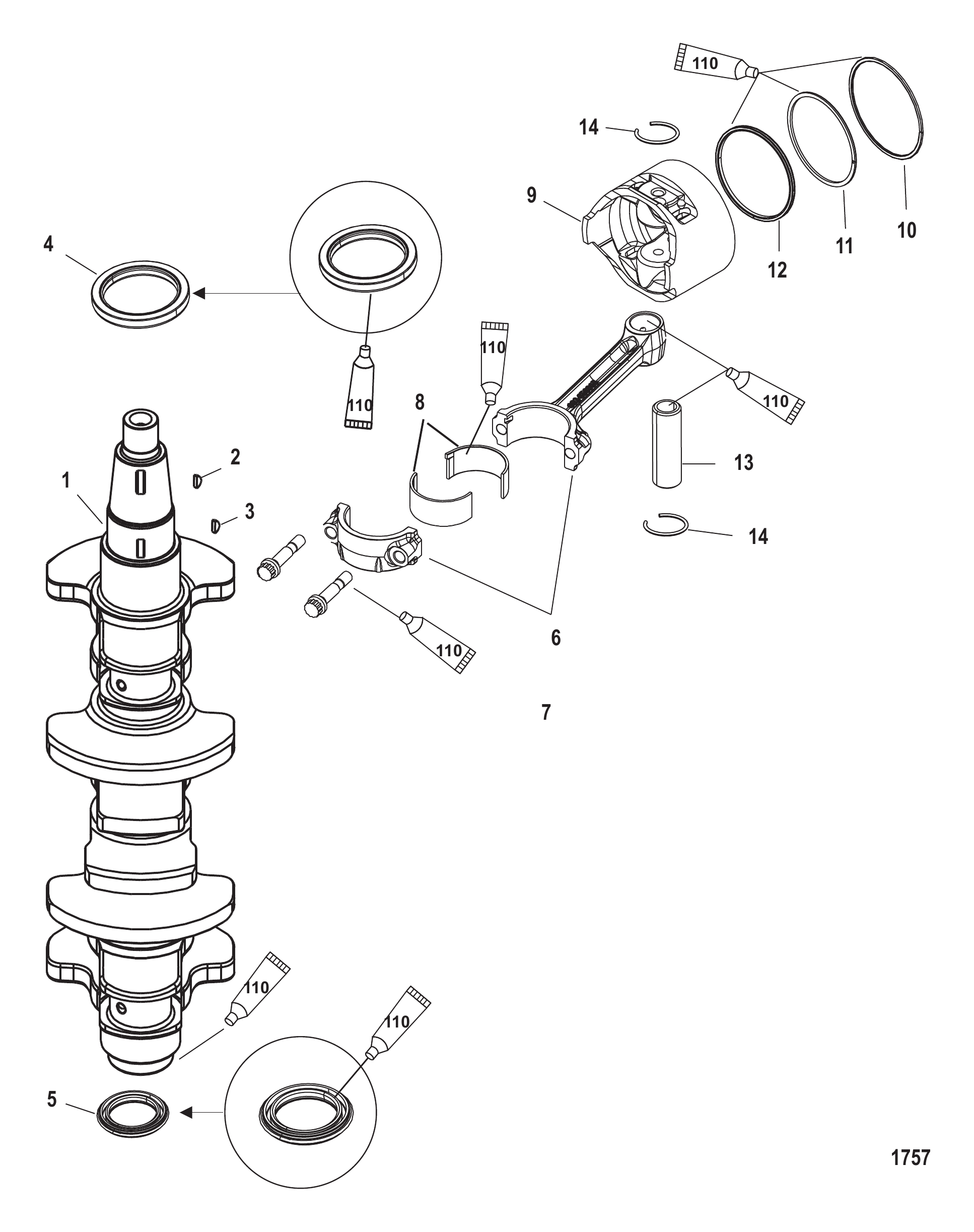 Crankshaft, Pistons and Connecting Rods