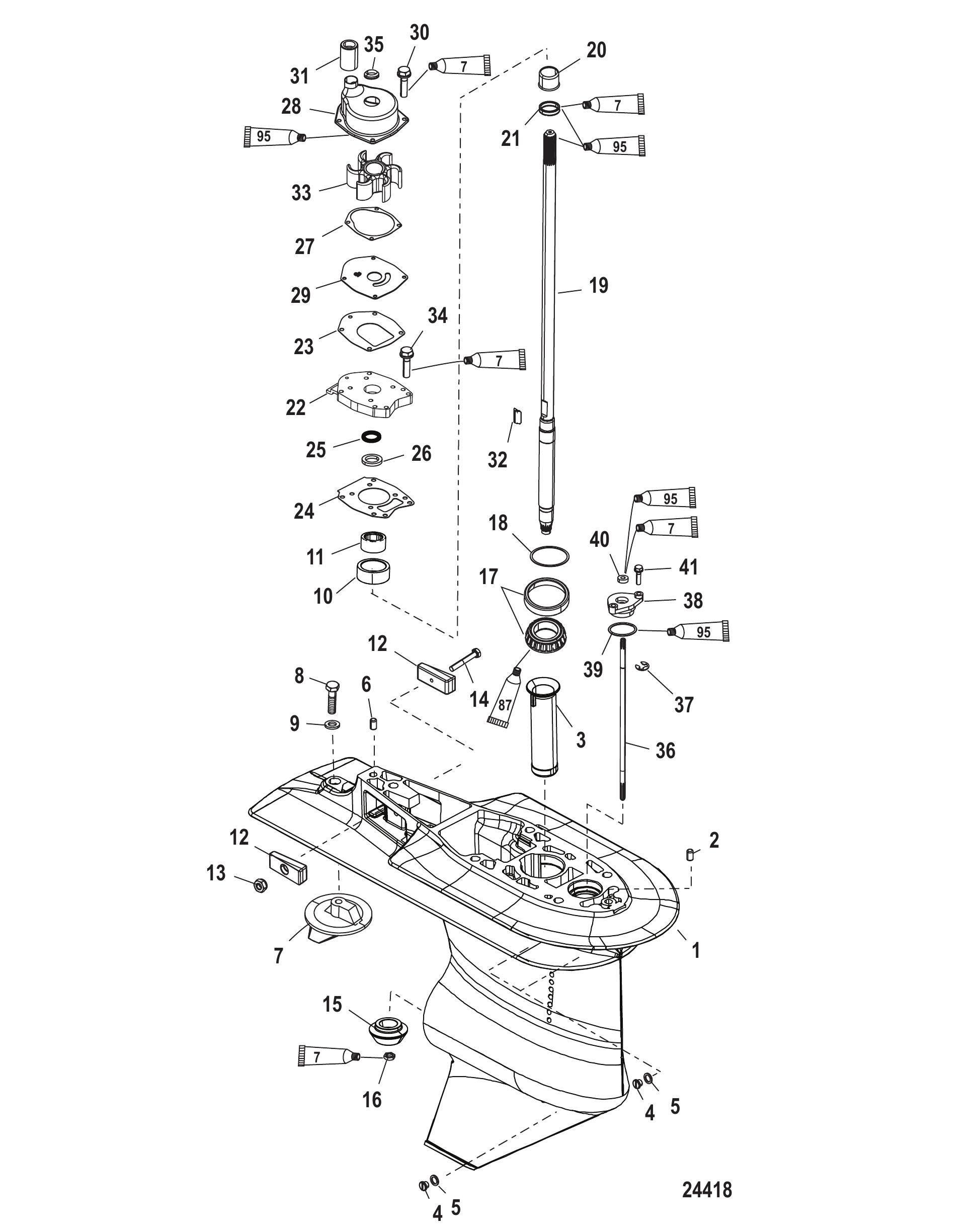 Gear Housing Driveshaft - 2.33:1 Gear Ratio