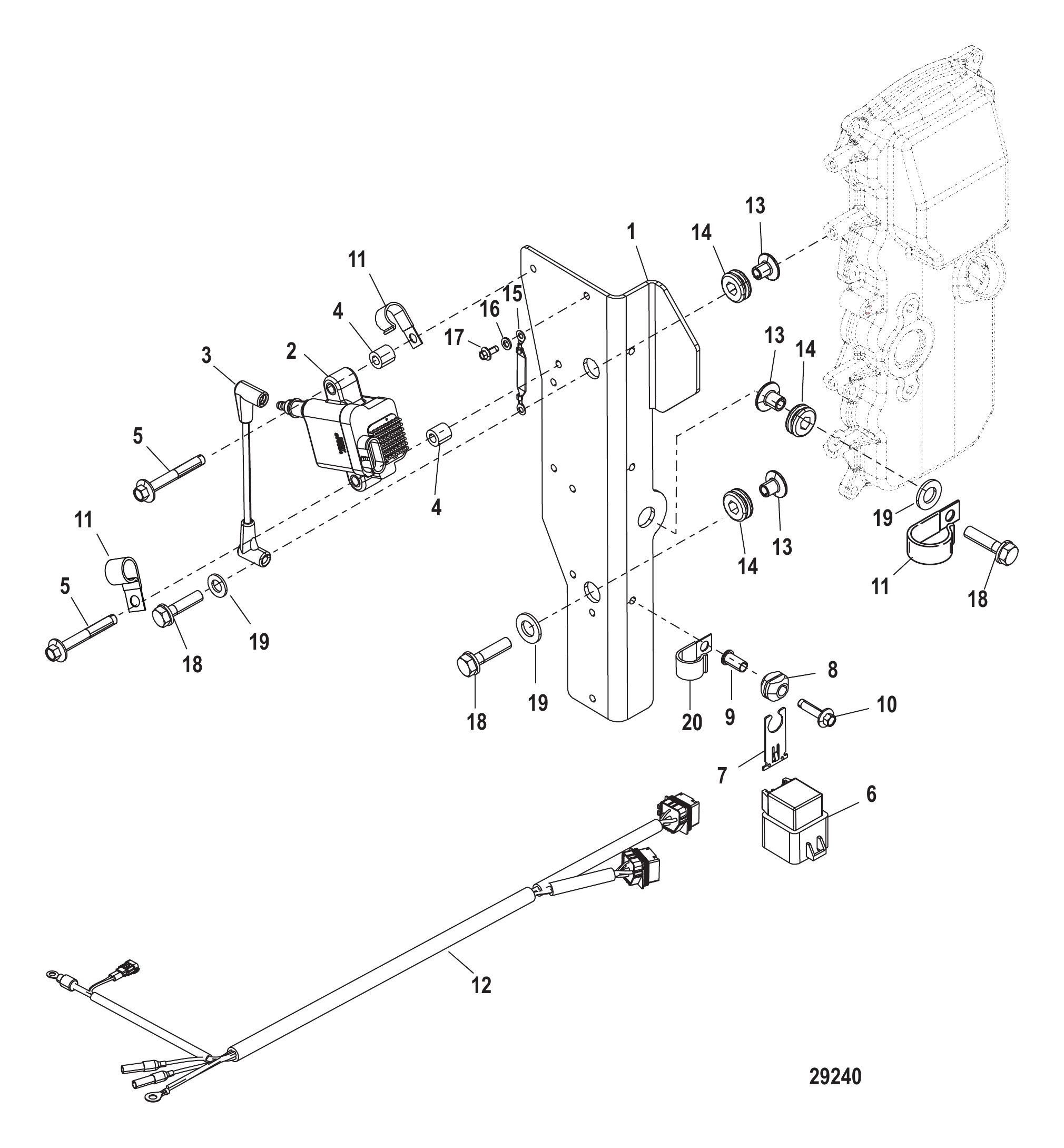 Ignition Coil Mounting 1C104423/0P560349 and Below