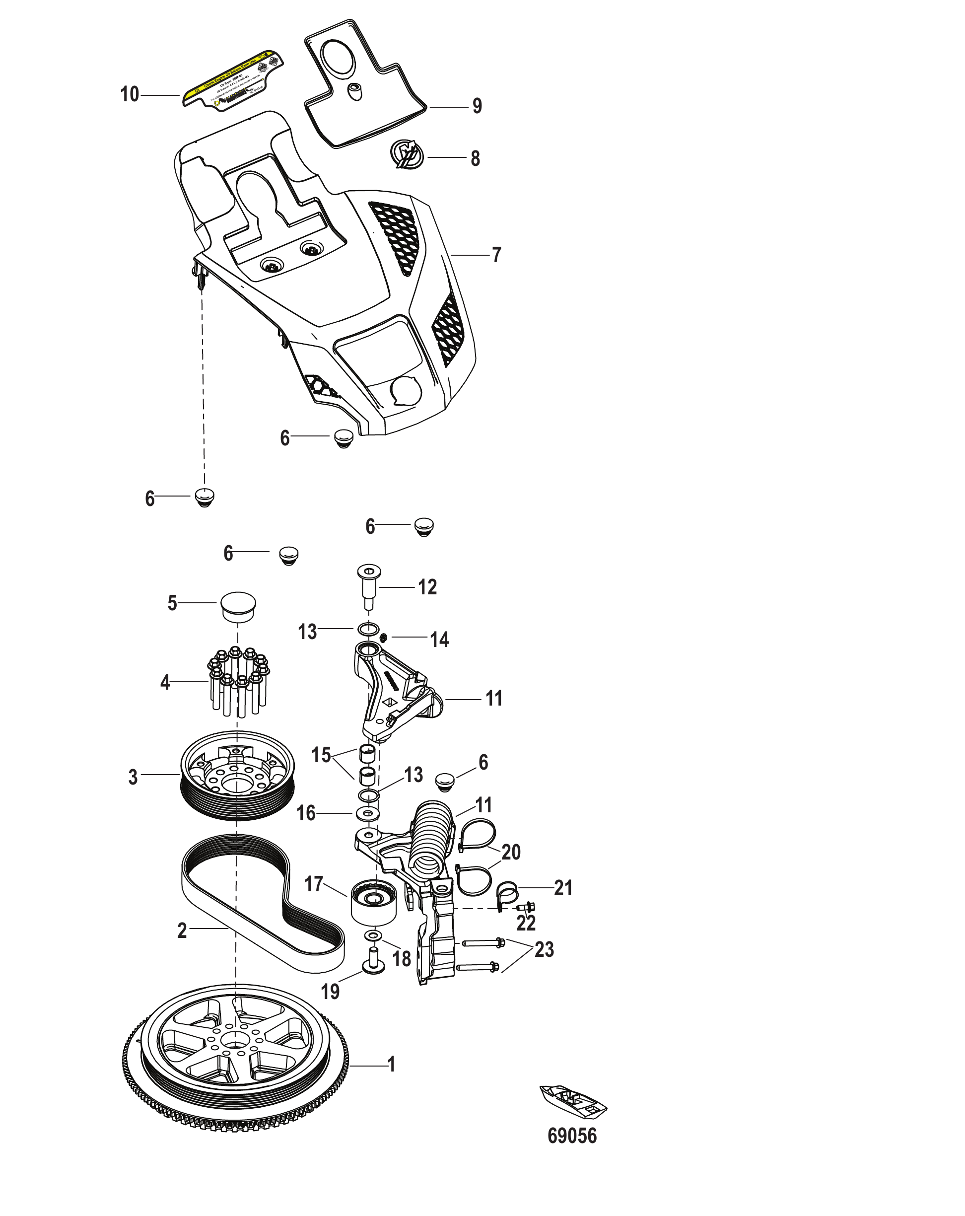 Flywheel and Tensioner Assembly