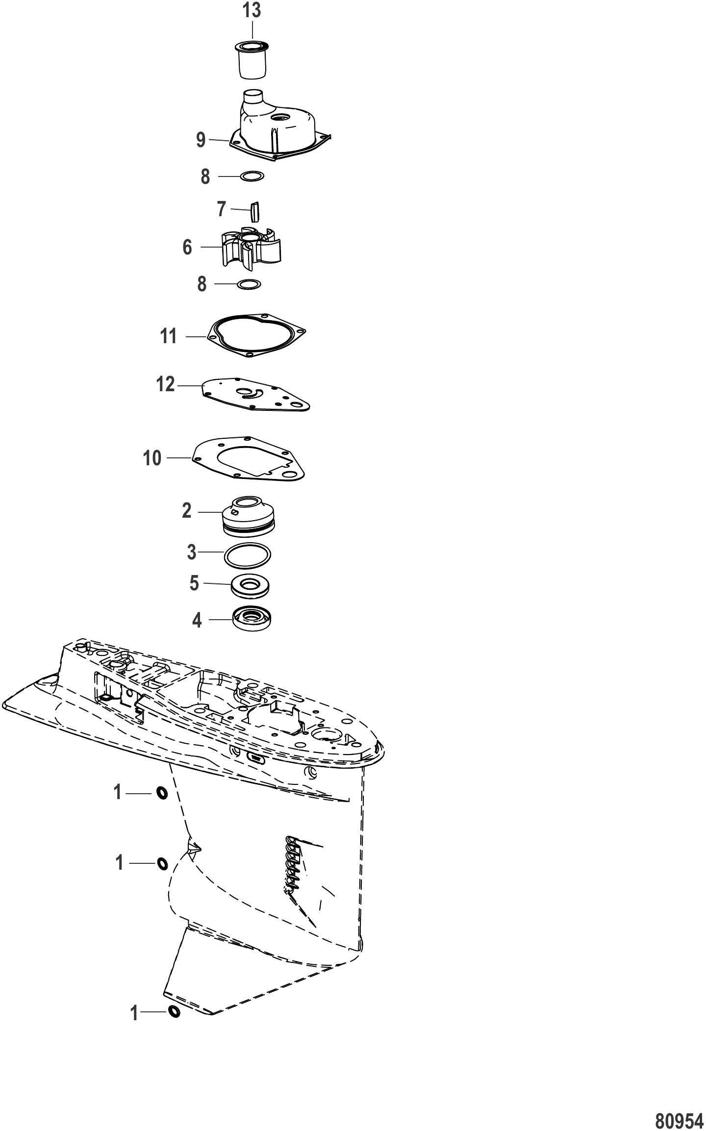 Water Pump Kit Components 812966A12