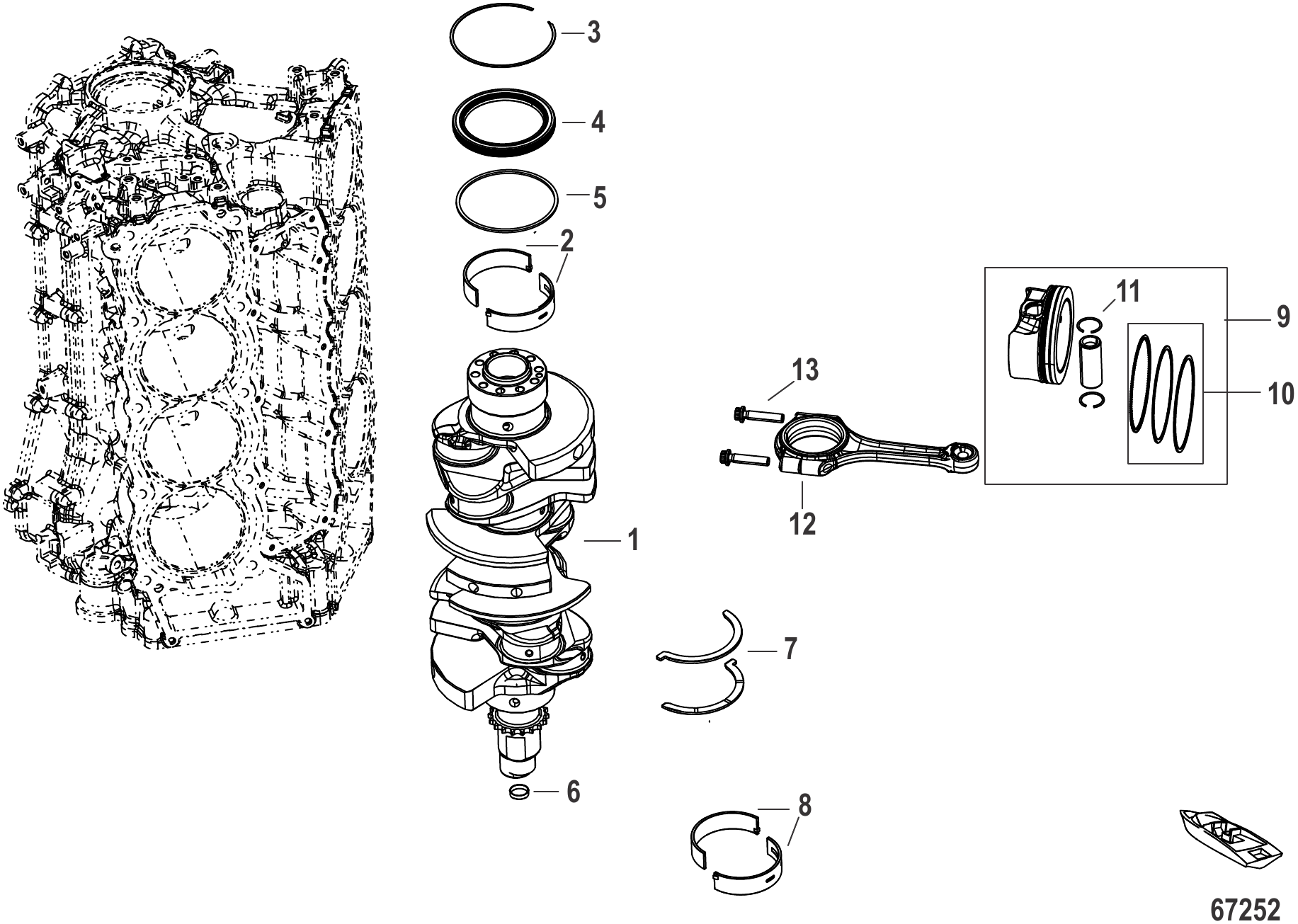 Crankshaft, Pistons and Connecting Rods