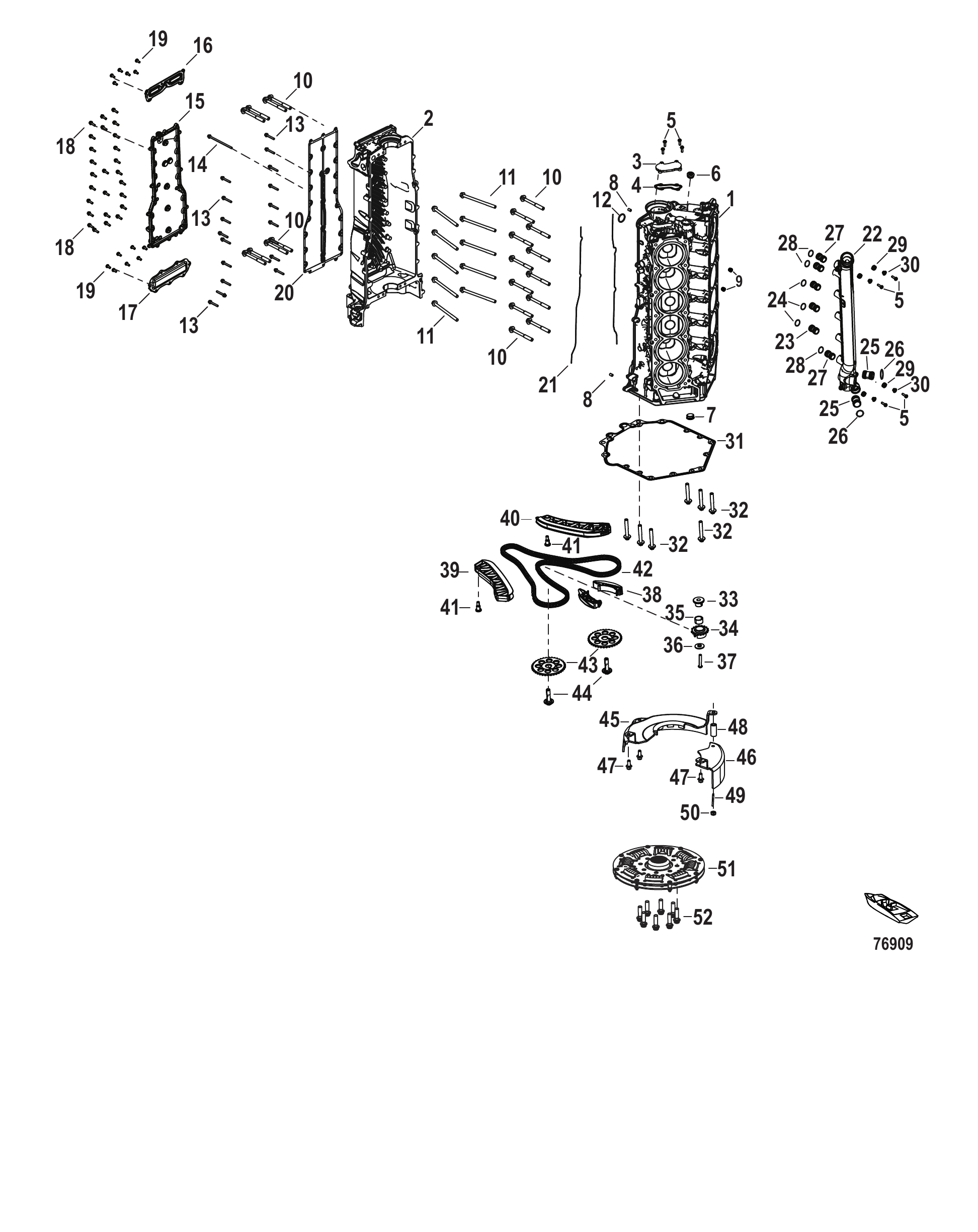 Cylinder Block Serial 3B332191 and Below