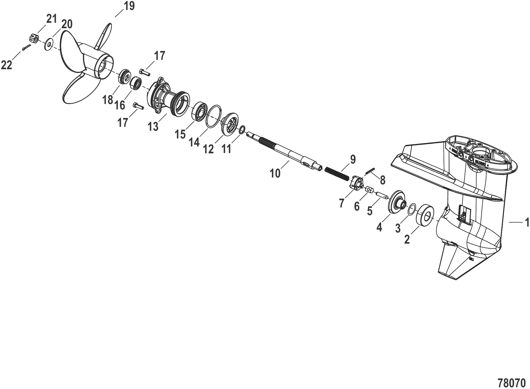Gear Housing Propeller Shaft, Standard