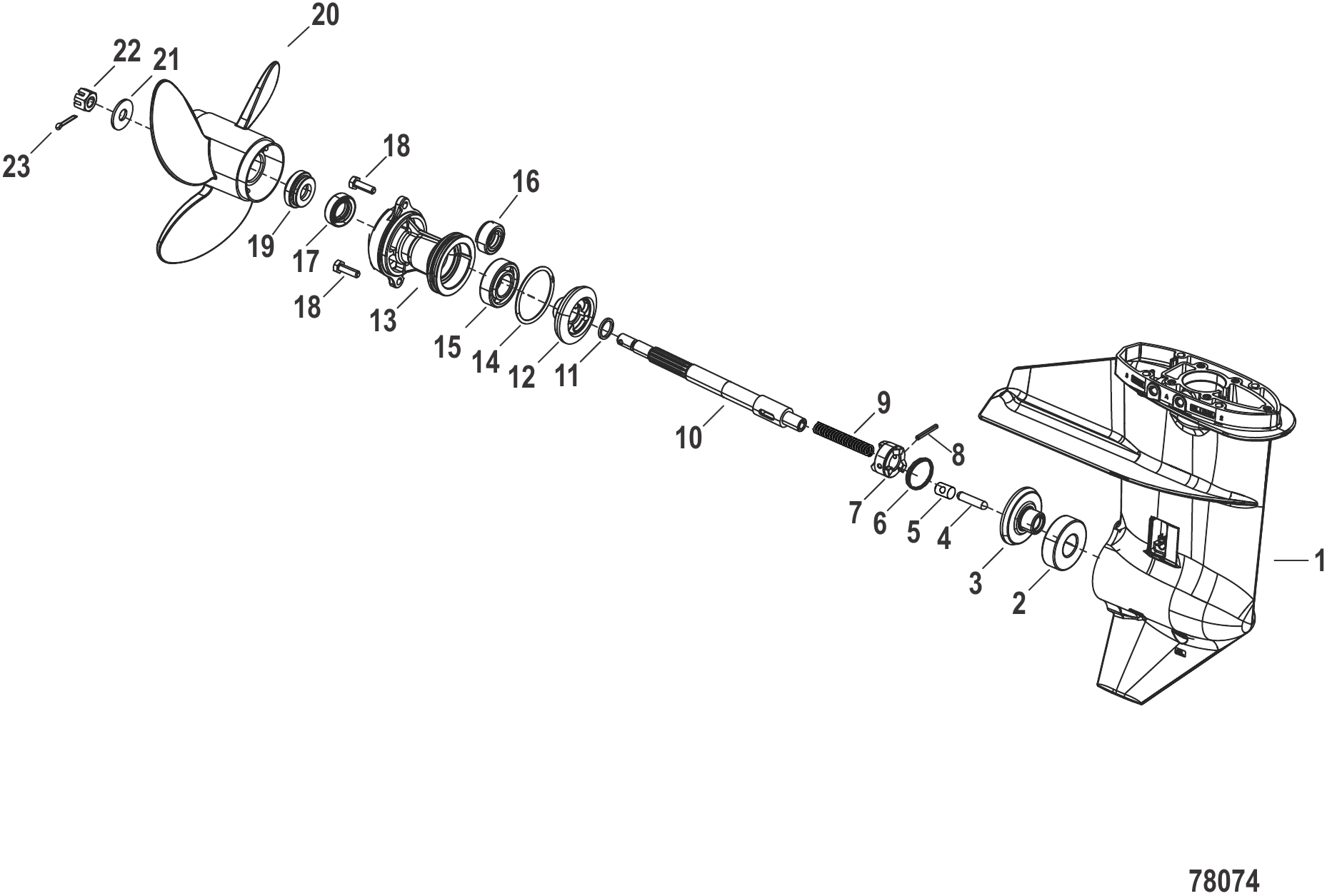 Gear Housing Propeller Shaft Command Thrust