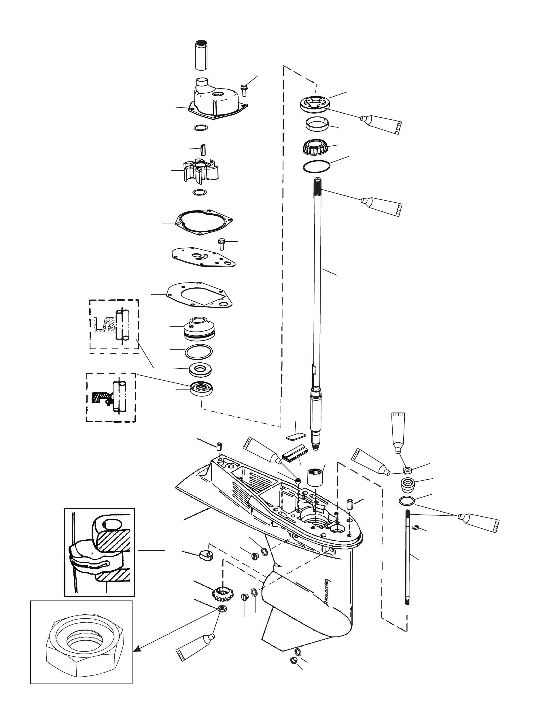 齿轮箱传动轴-1.83:1减速比 Gear Housing Driveshaft - 1.83:1 Gear Ratio