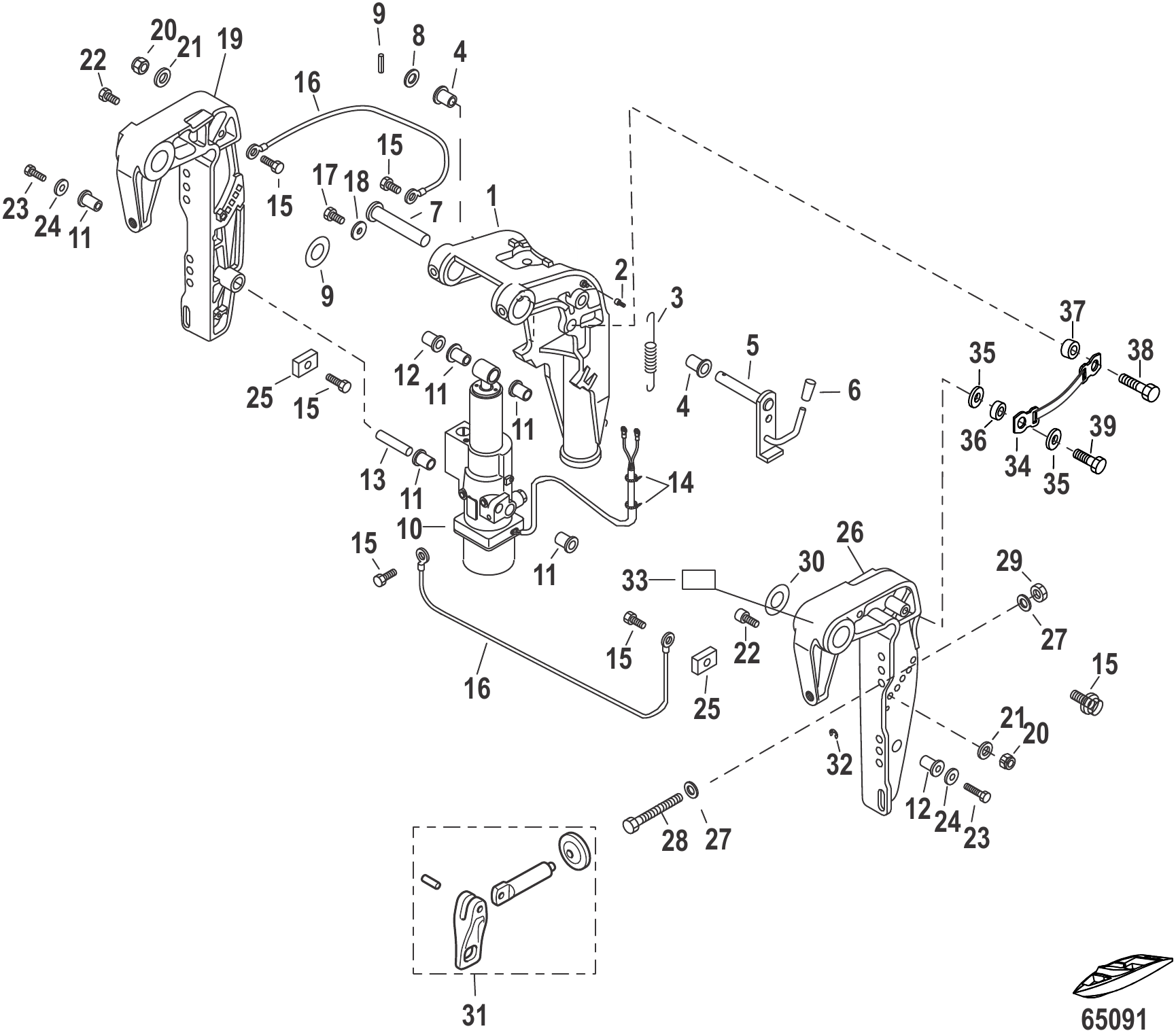 夹紧支架/旋转支架(动力倾斜) Clamp Brackets/Swivel Bracket Power Tilt
