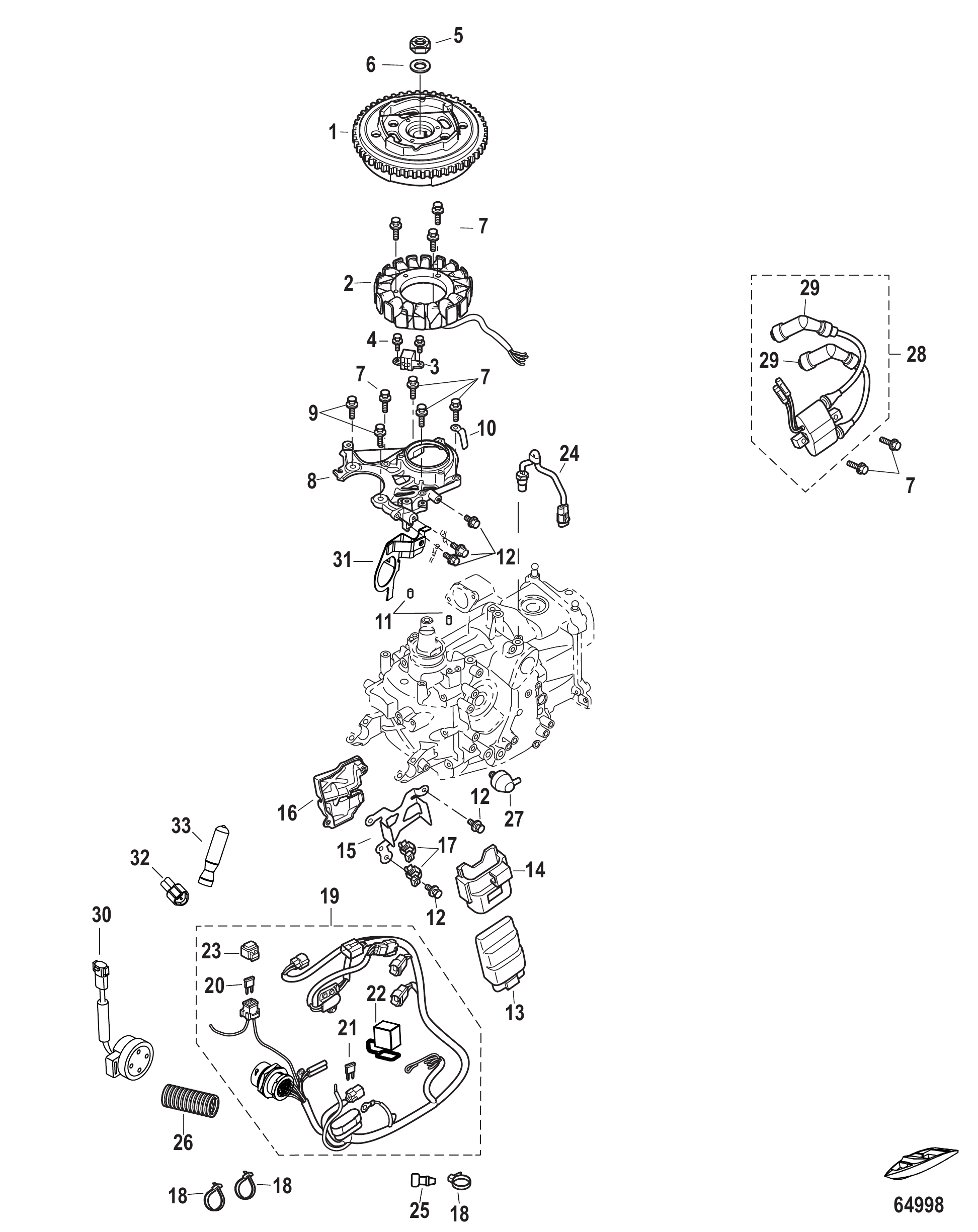 飞轮、ECU、线束 Flywheel, ECU, Wiring Harness