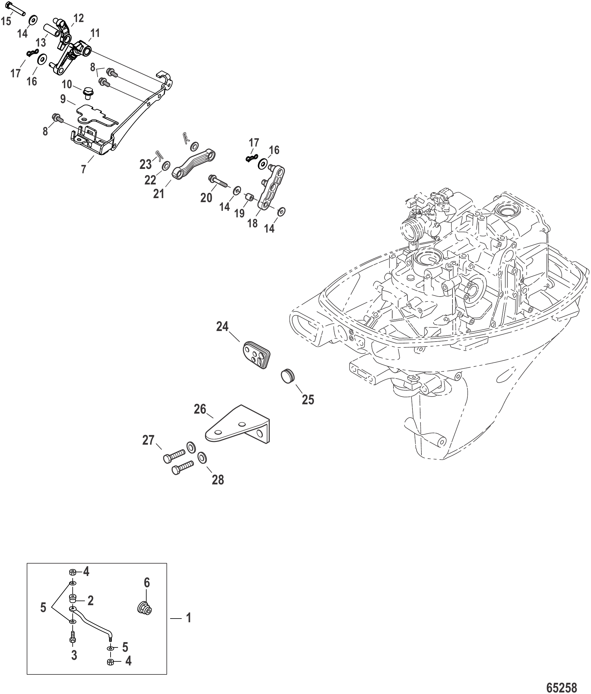 遥控转换套件(舵柄转遥控)-8M0140122 Remote Control Conversion Kit Tiller to RC - 8M0140122