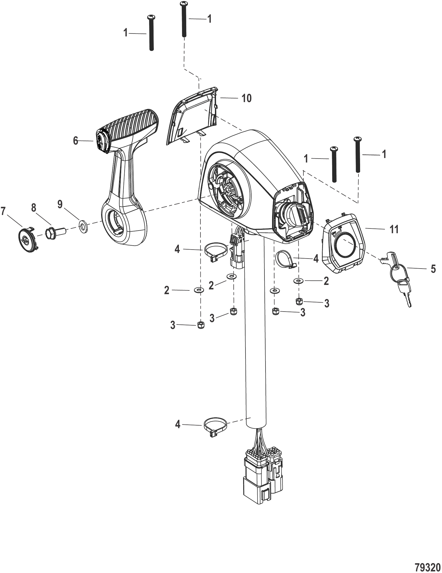 Accessories Remote Control - DTS- Console Mount - With Trim - 8M0189660