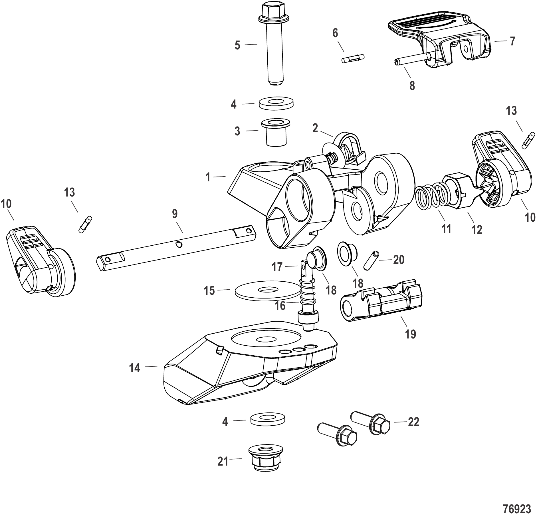 Steering Bracket, Tiller Handle Models