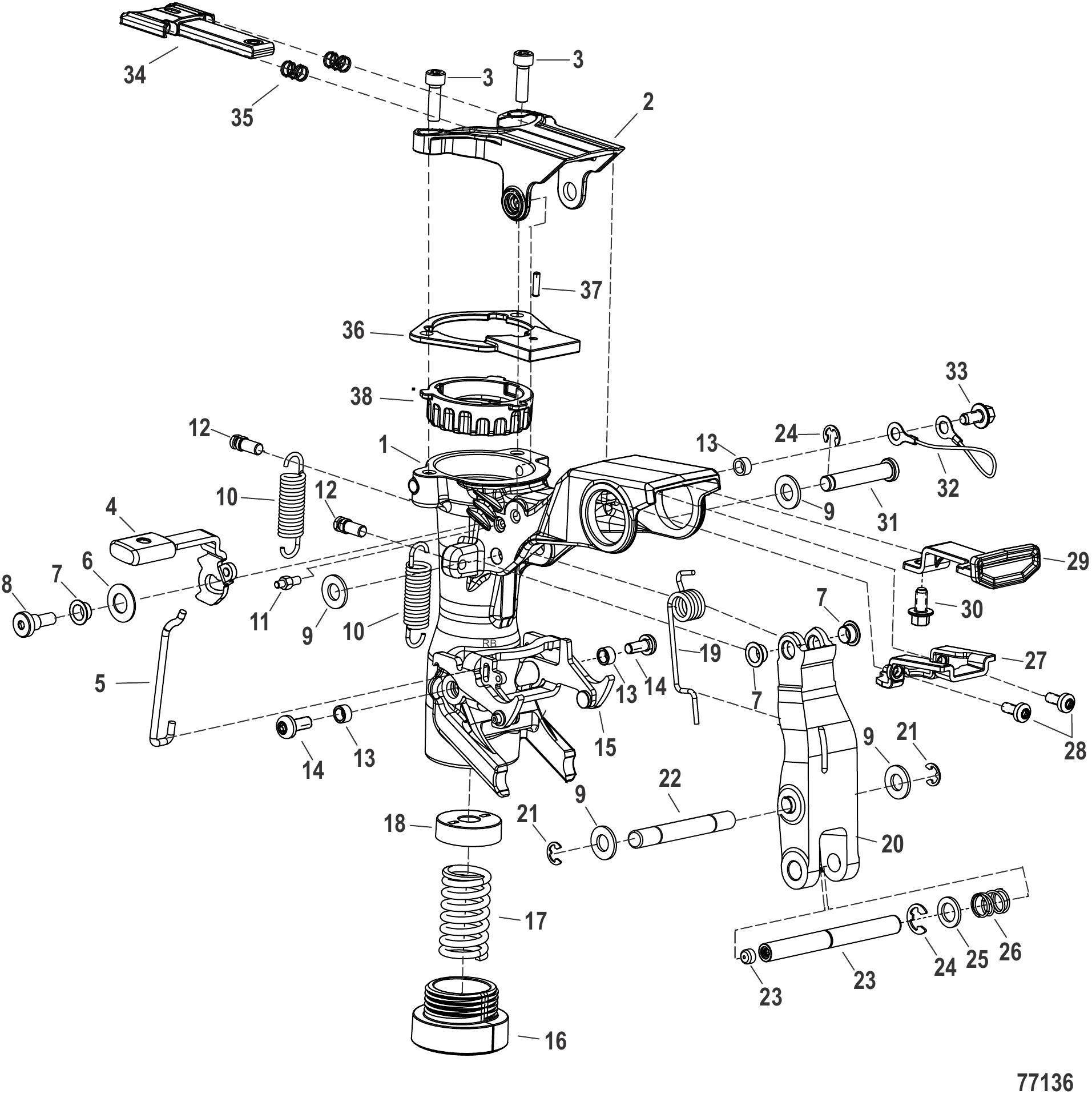 Swivel Bracket Tiller Handle Models