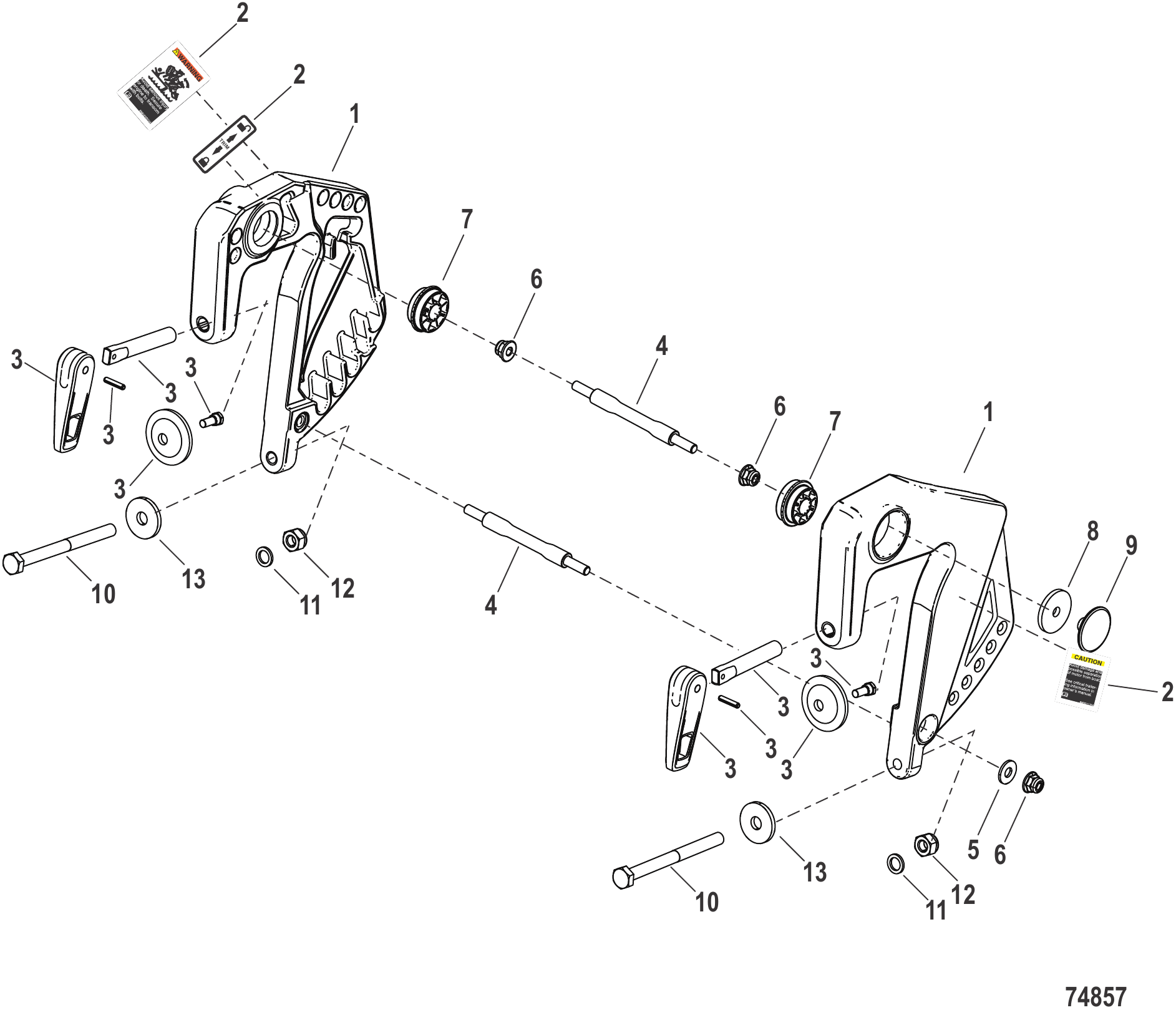 Clamp Brackets Tiller Handle Models