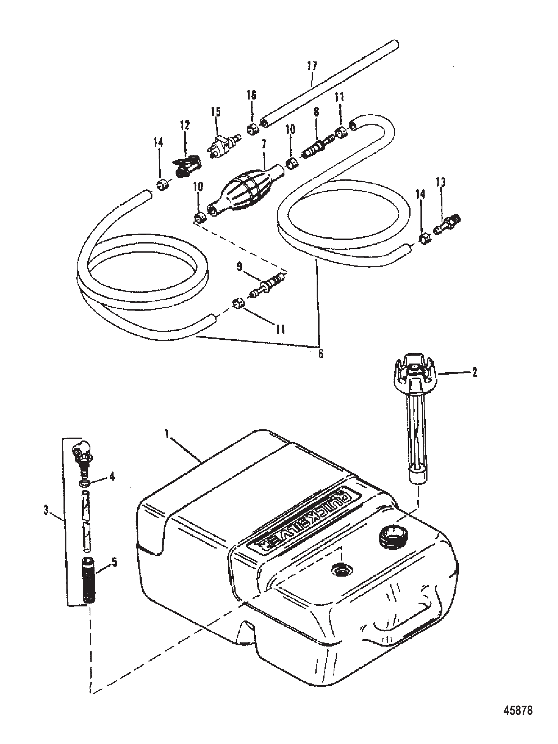 Fuel Tank and Fuel Line (Plastic 6.6 Gallon)