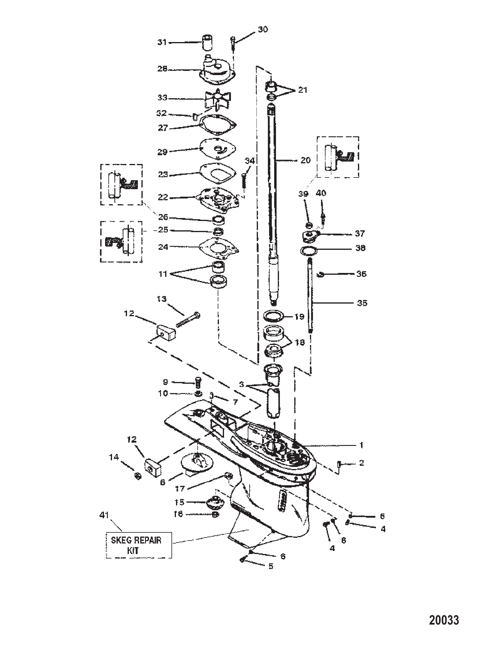 齿轮箱总成(驱动轴)(3爪倒车离合器) Gear Housing Assembly (Driveshaft) (3 Jaw Reverse Clutch)