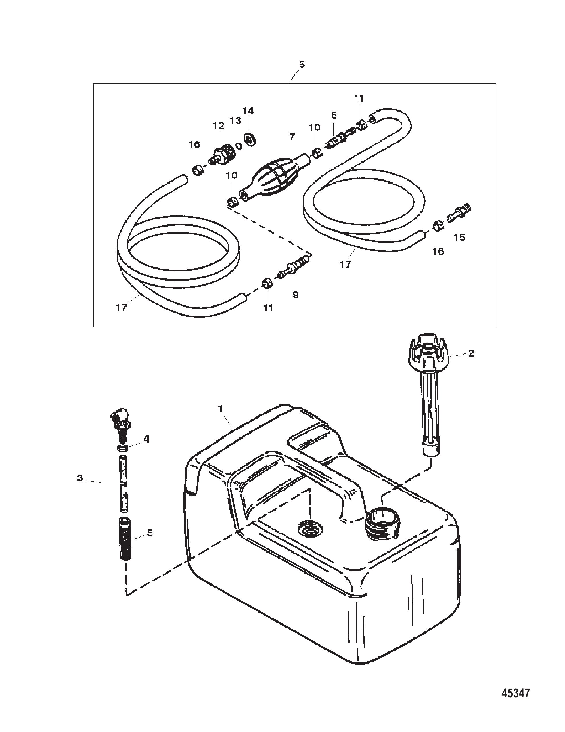 Fuel Tank and Line Assembly (Plastic - 3.2 Gallon)