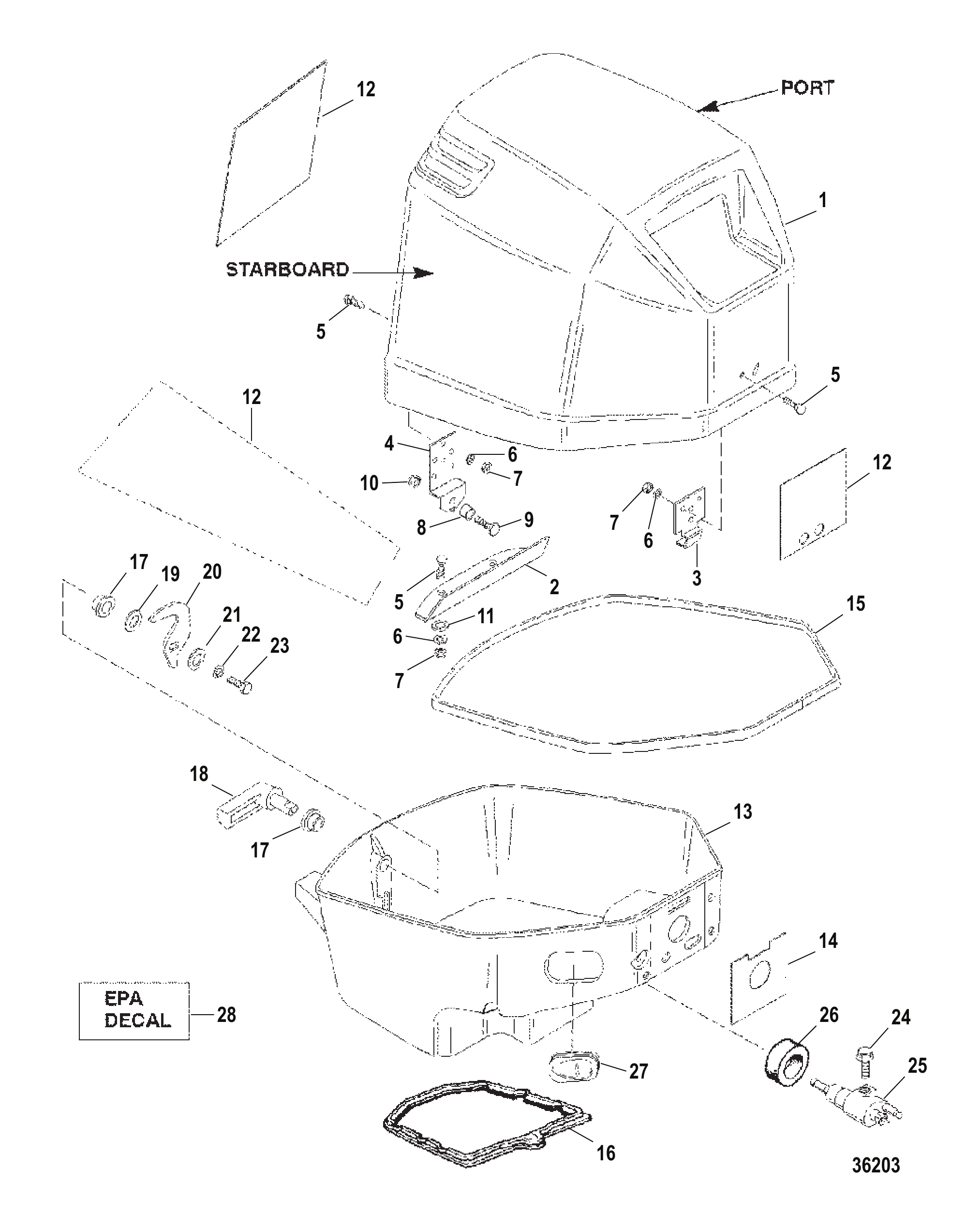 COWL ASSEMBLY TOP AND BOTTOM