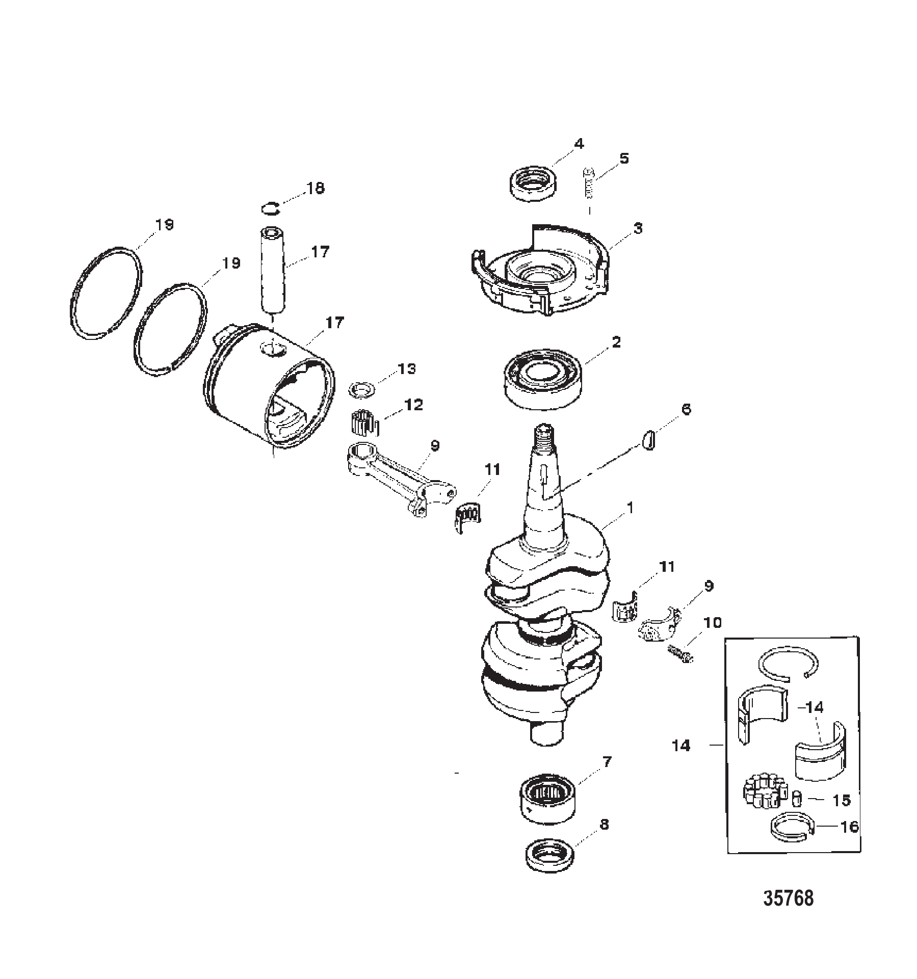 Crankshaft, Pistons and Connecting Rods