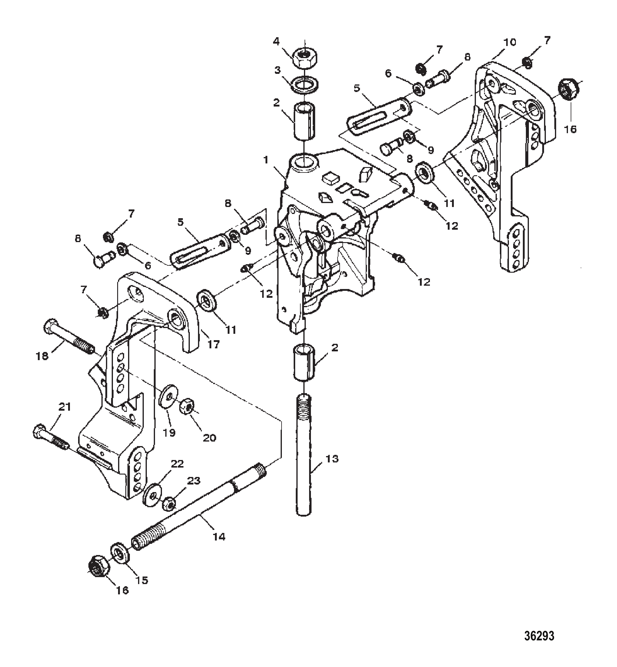 SWIVEL BRACKET/STERN BRACKETS (POWER TRIM MODELS)