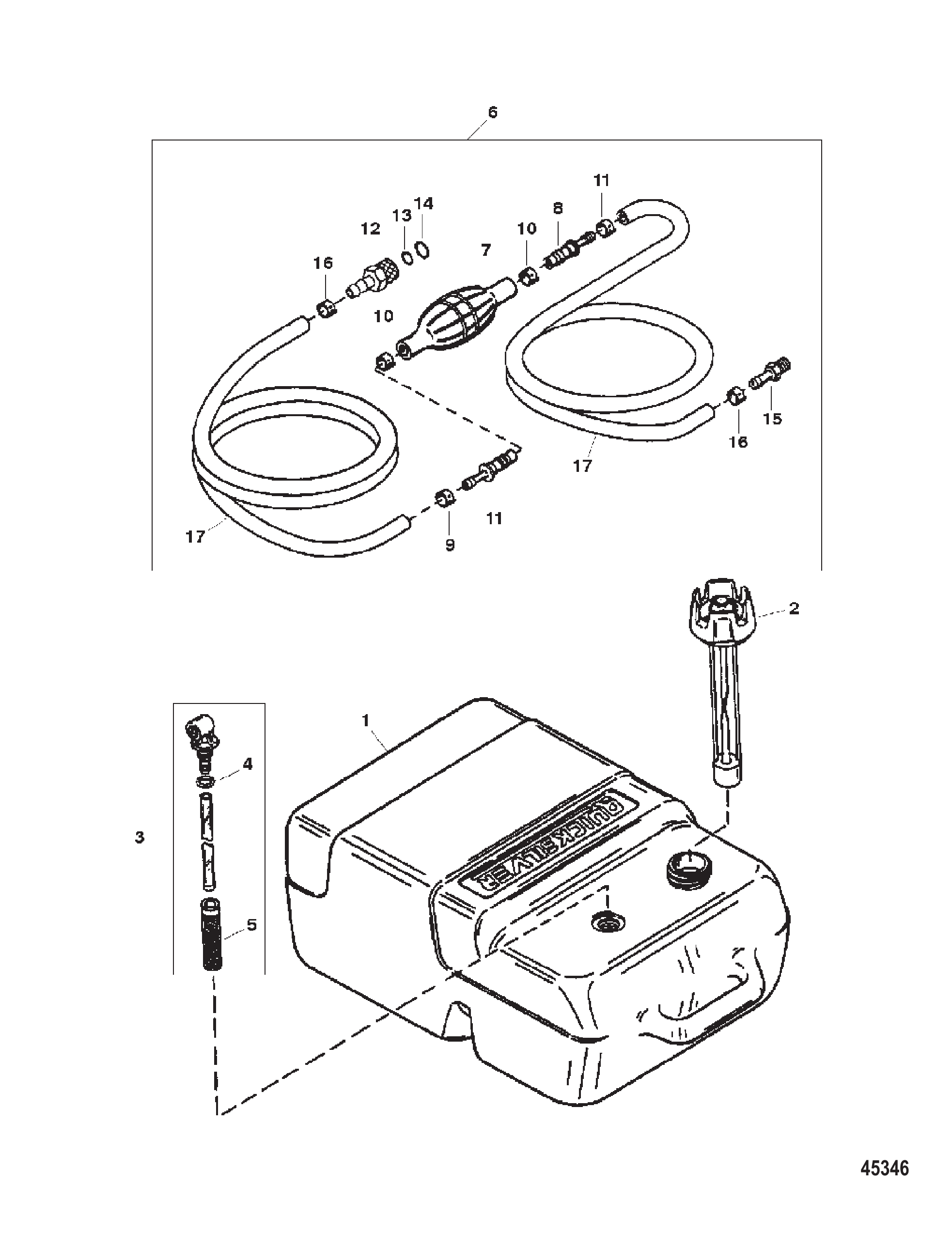 Fuel tanks and Line Assembly (Plastic 6.6 Gallon)