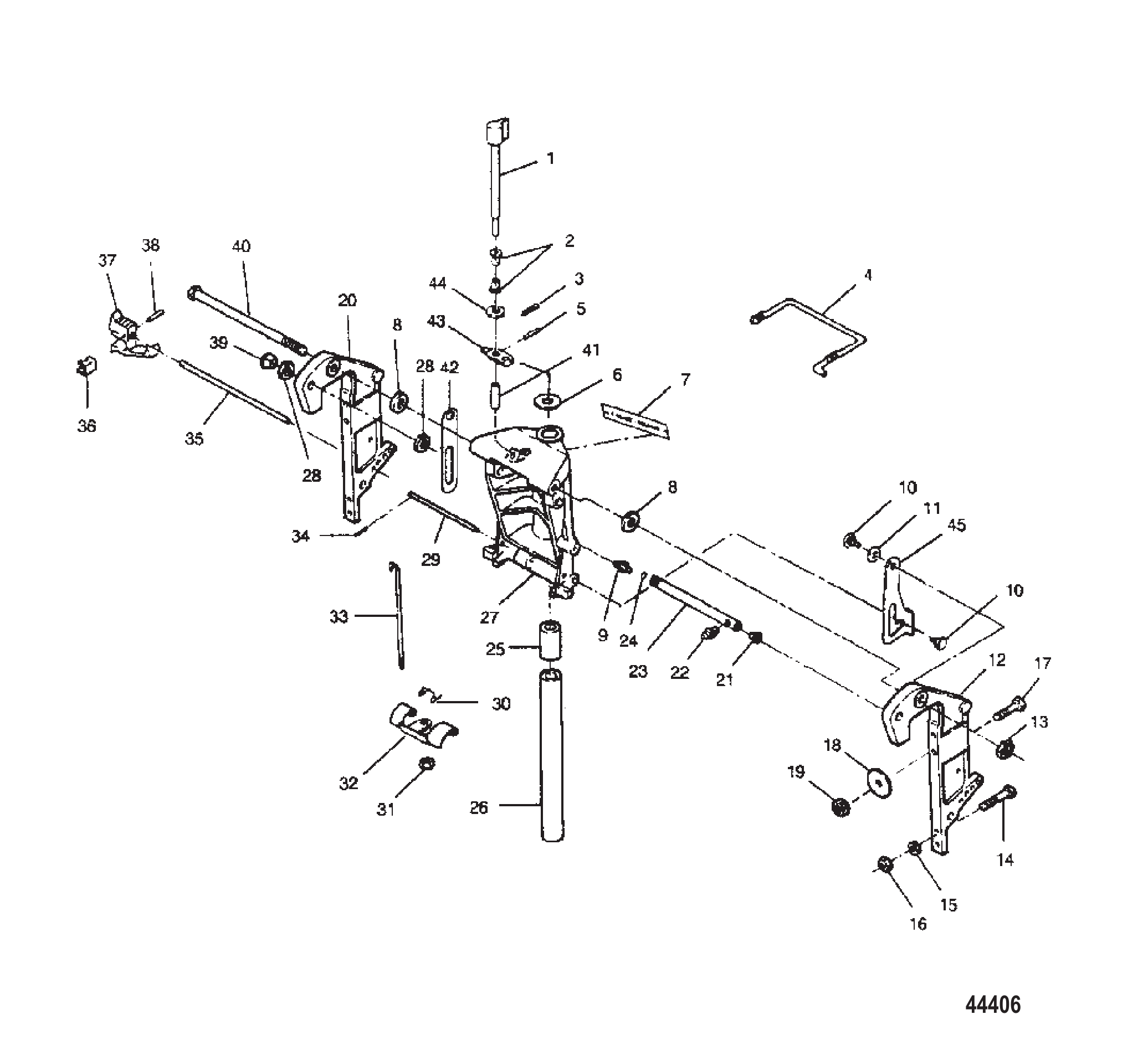 Swivel Bracket and Transom Bracket (Without Power Trim)