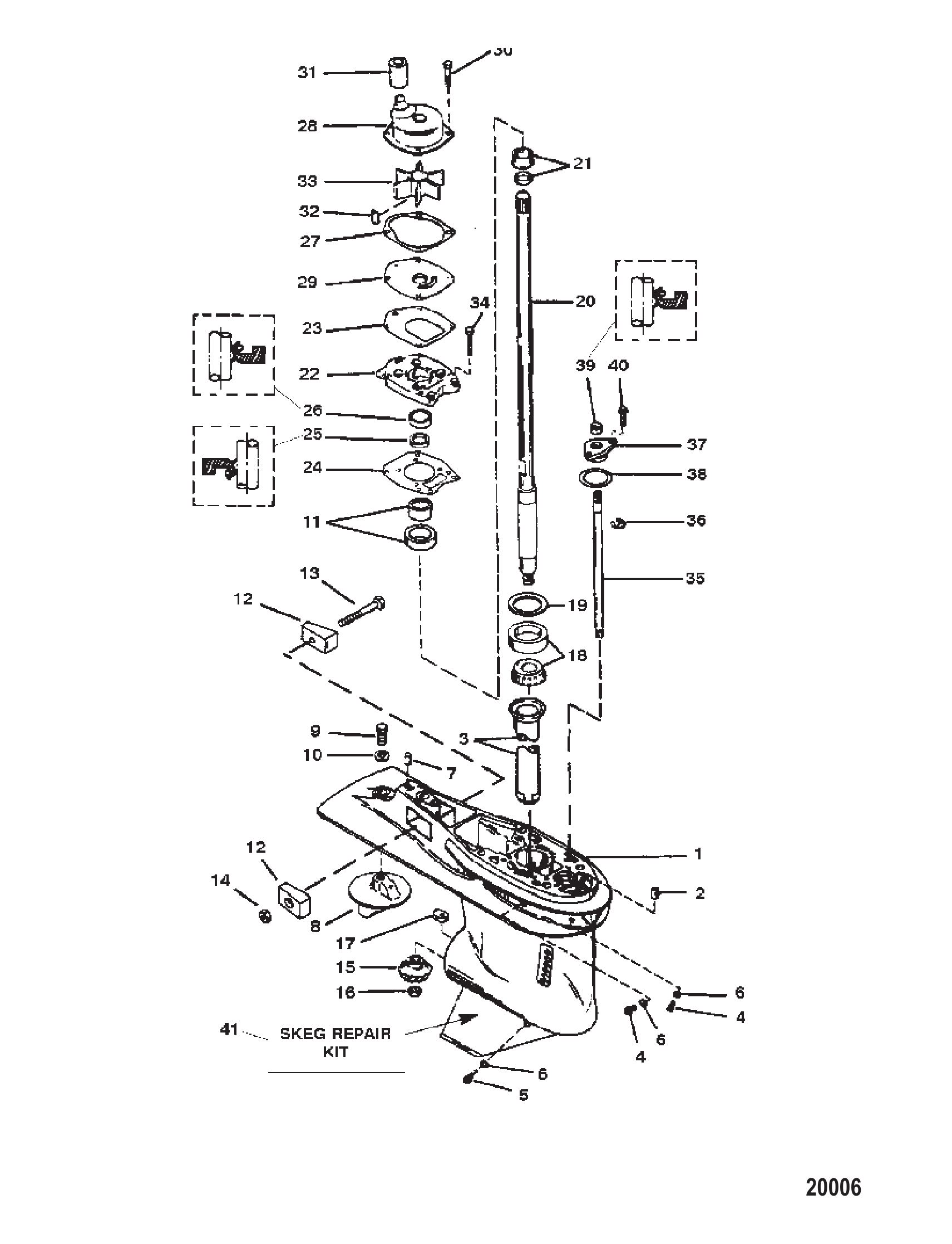 Gear Housing Assembly (Driveshaft) (6 Jaw Reverse Clutch)
