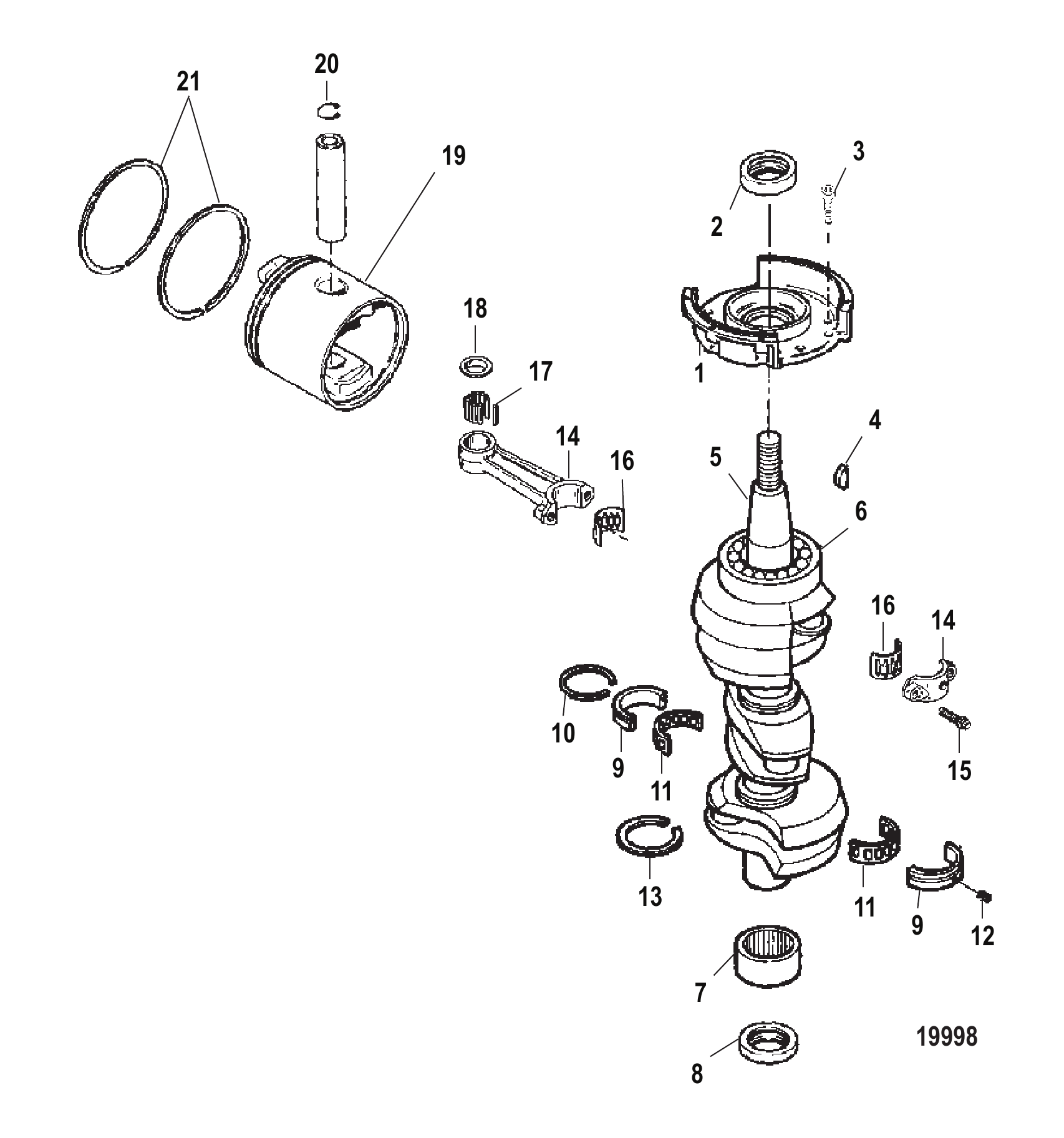 Crankshaft, Pistons and Connecting Rods