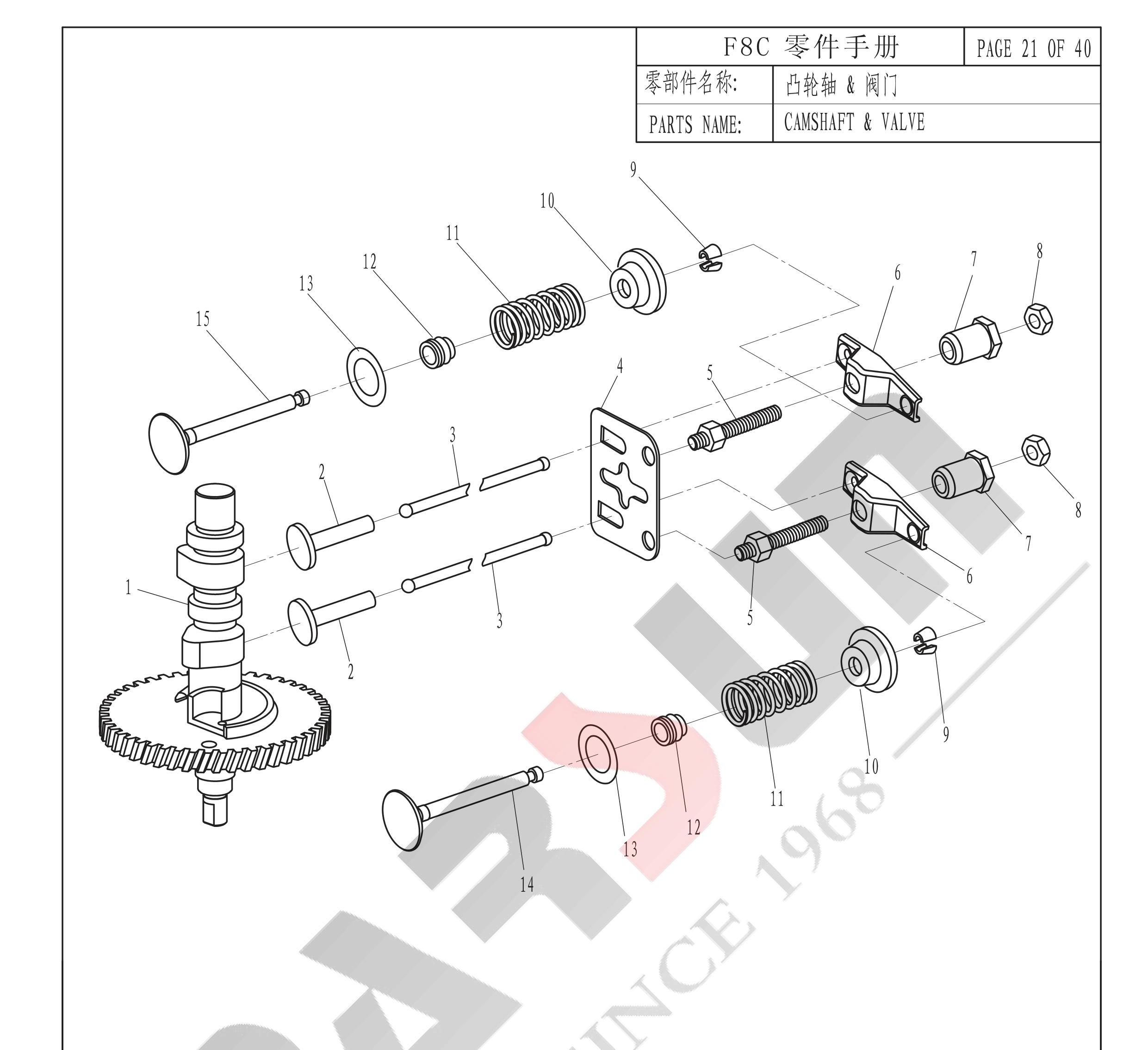 凸轮轴&阀 CAMSHAFT&VALVE 爆炸图